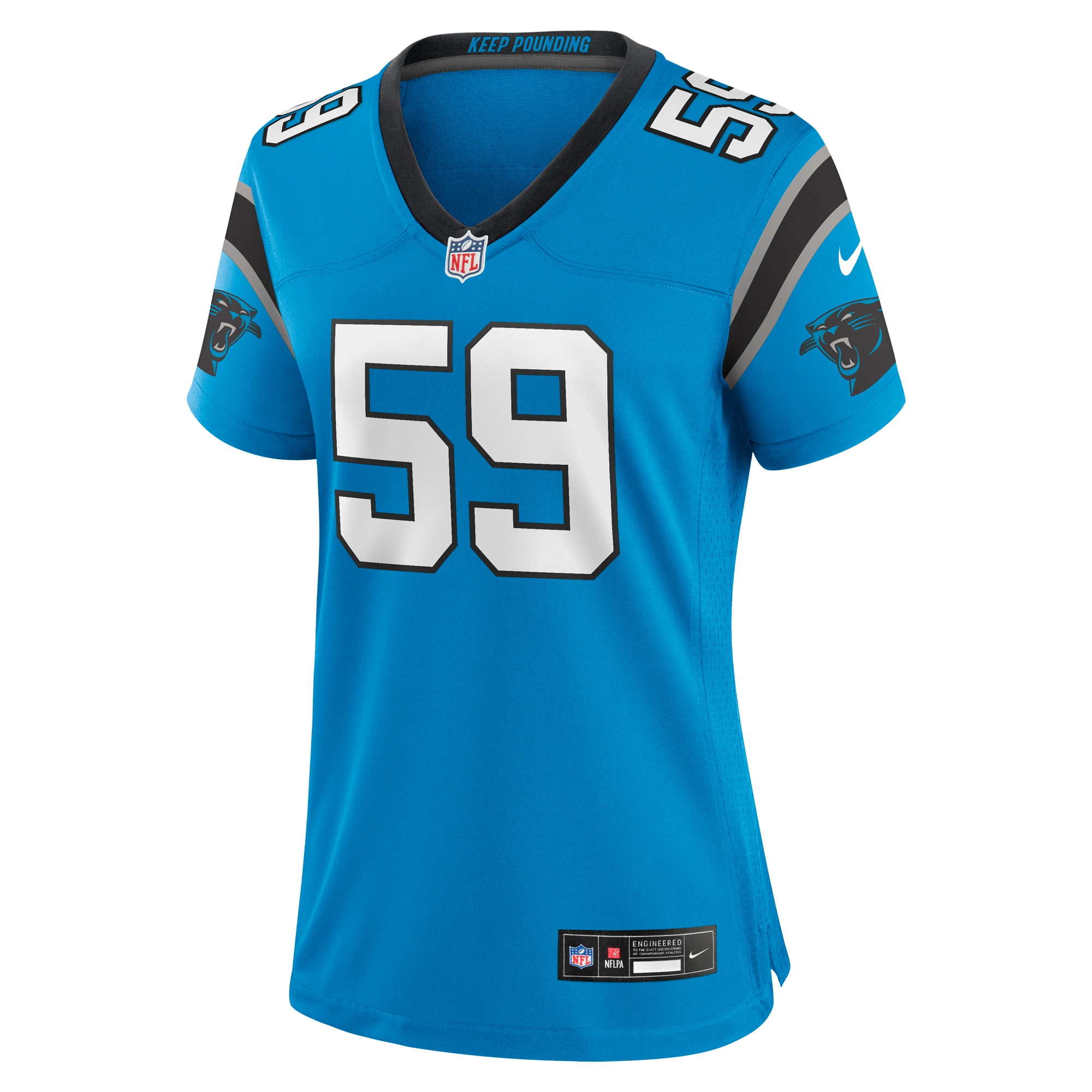 Carolina Panthers Luke Kuechly Blue Retired Player Game NFL Jersey Women's