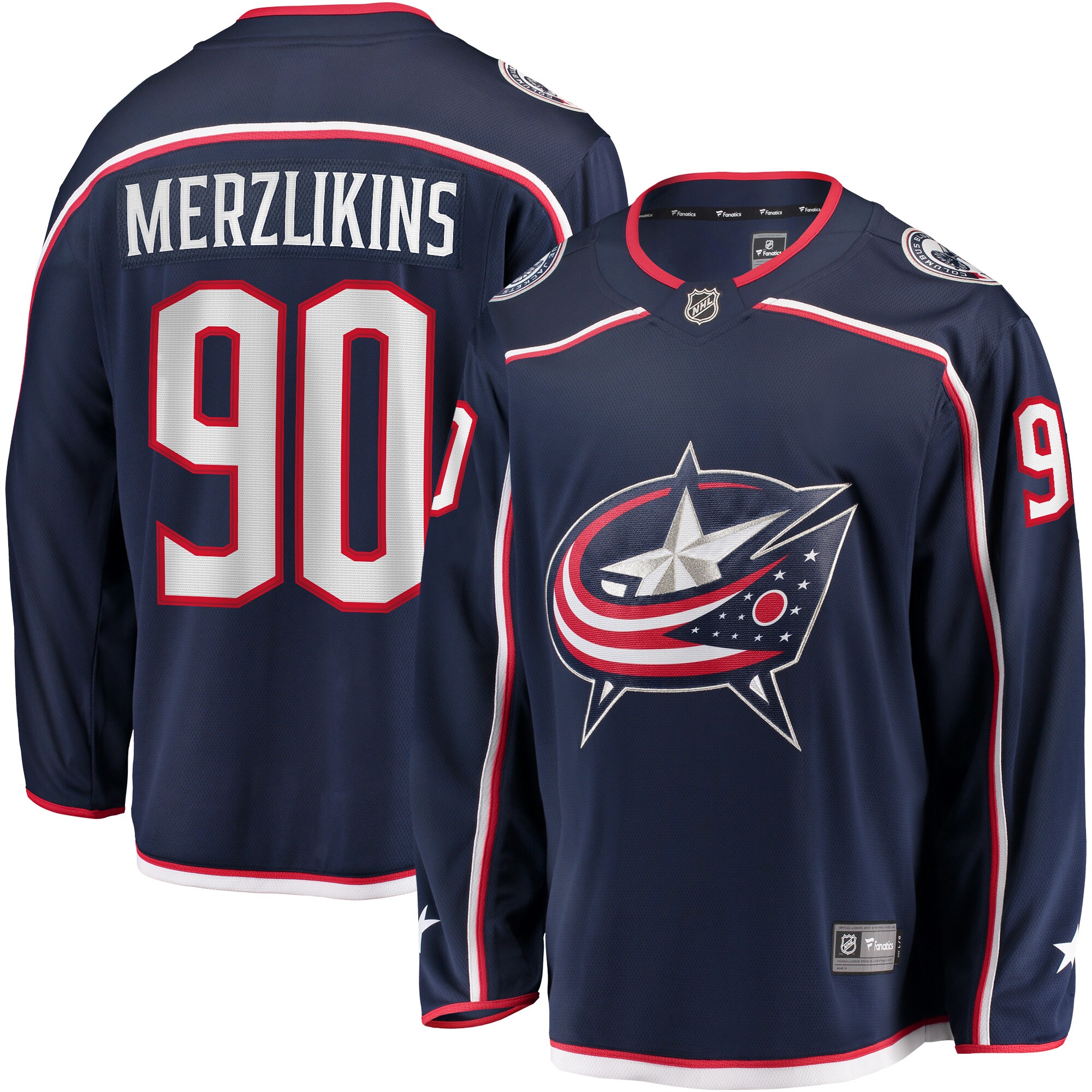 Columbus Blue Jackets Elvis Merzlikins Navy Home Breakaway Player NHL Jersey Men's