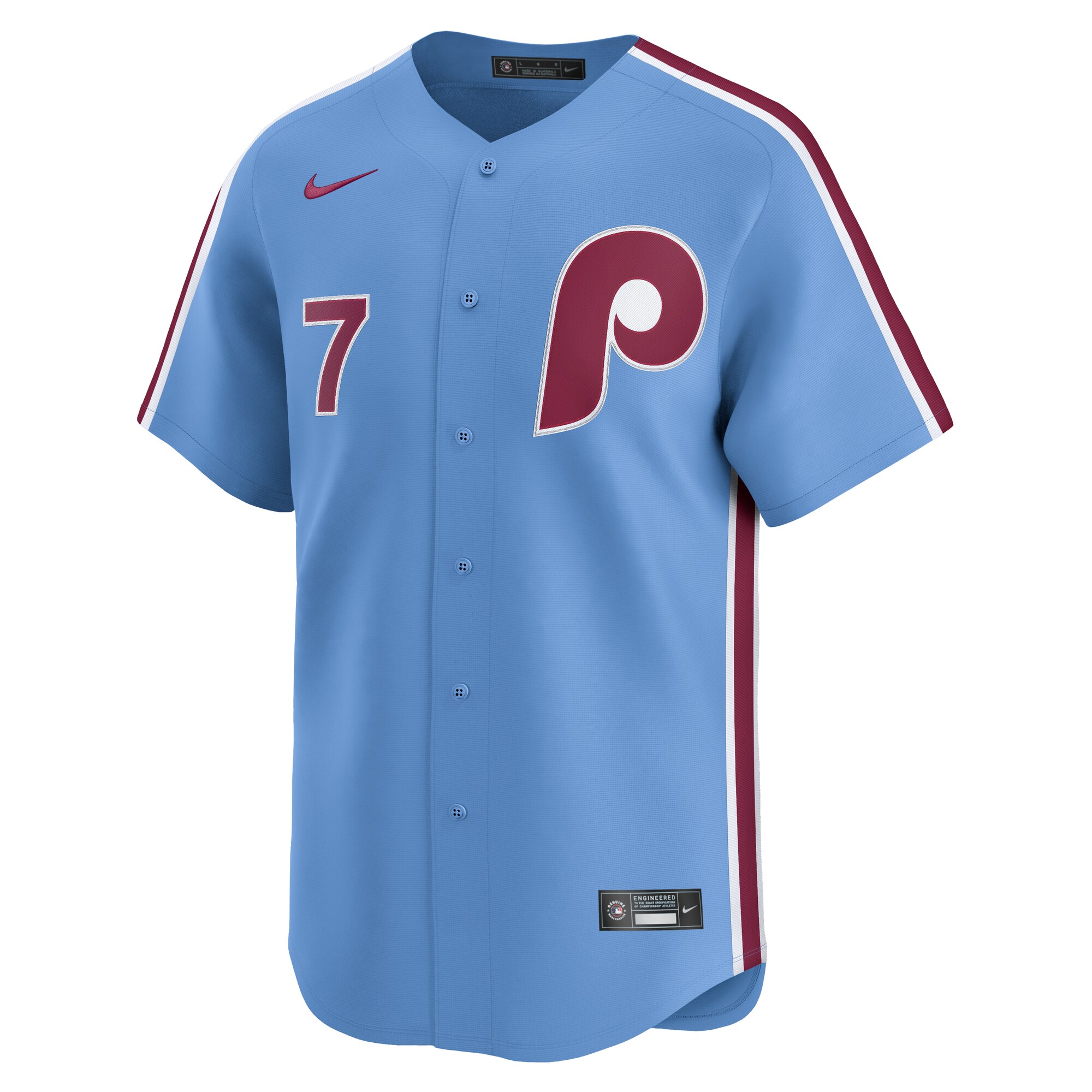 Philadelphia Phillies Trea Turner Light Blue Alternate Limited Player MLB Jersey Men's