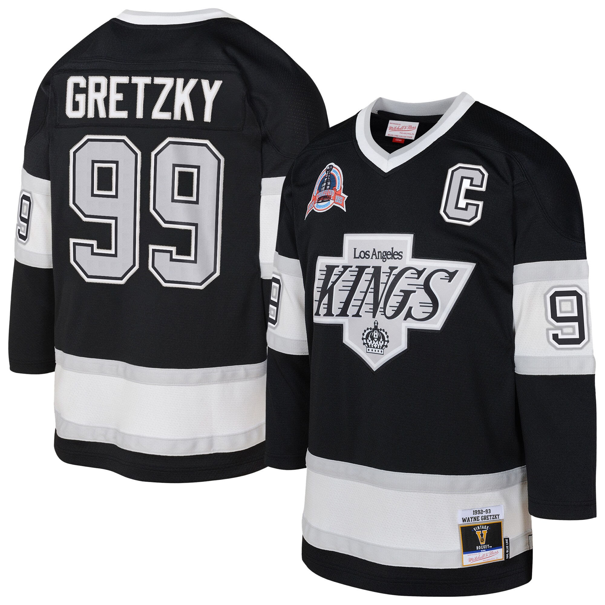 Preschool Los Angeles Kings Wayne Gretzky Mitchell Ness Black 1992/93 Blue Line 2.0 Player NHL Jersey Men's