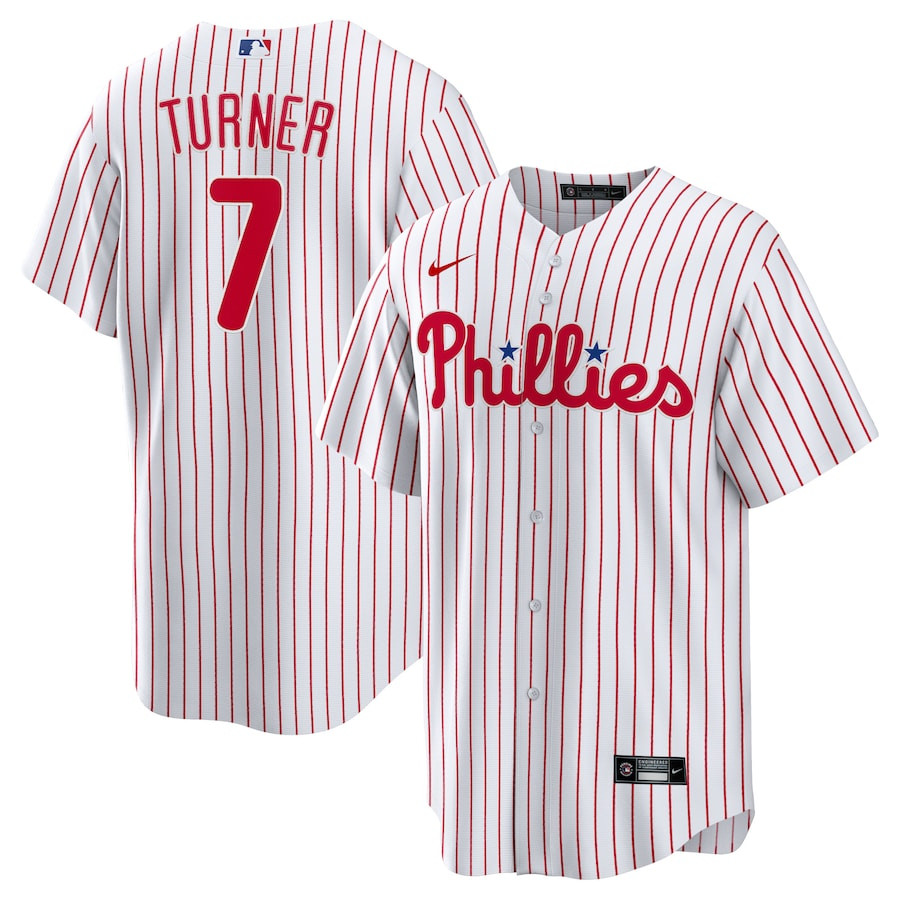 Trea Turner 7 Philadelphia Phillies White MLB Jersey Men's