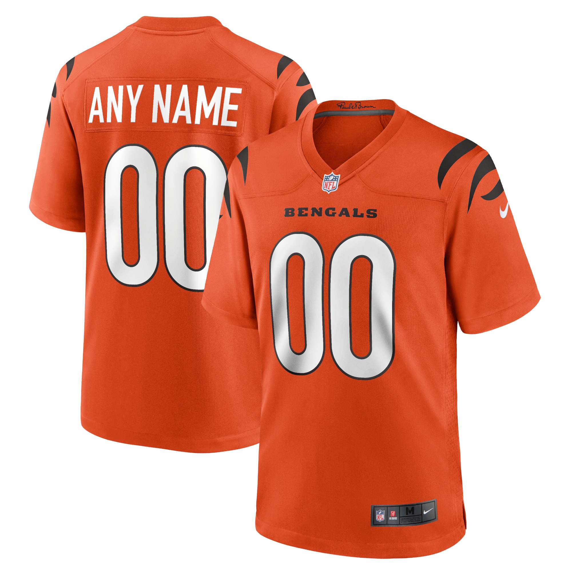 Cincinnati Bengals Orange Alternate Game Custom NFL Jersey Men's