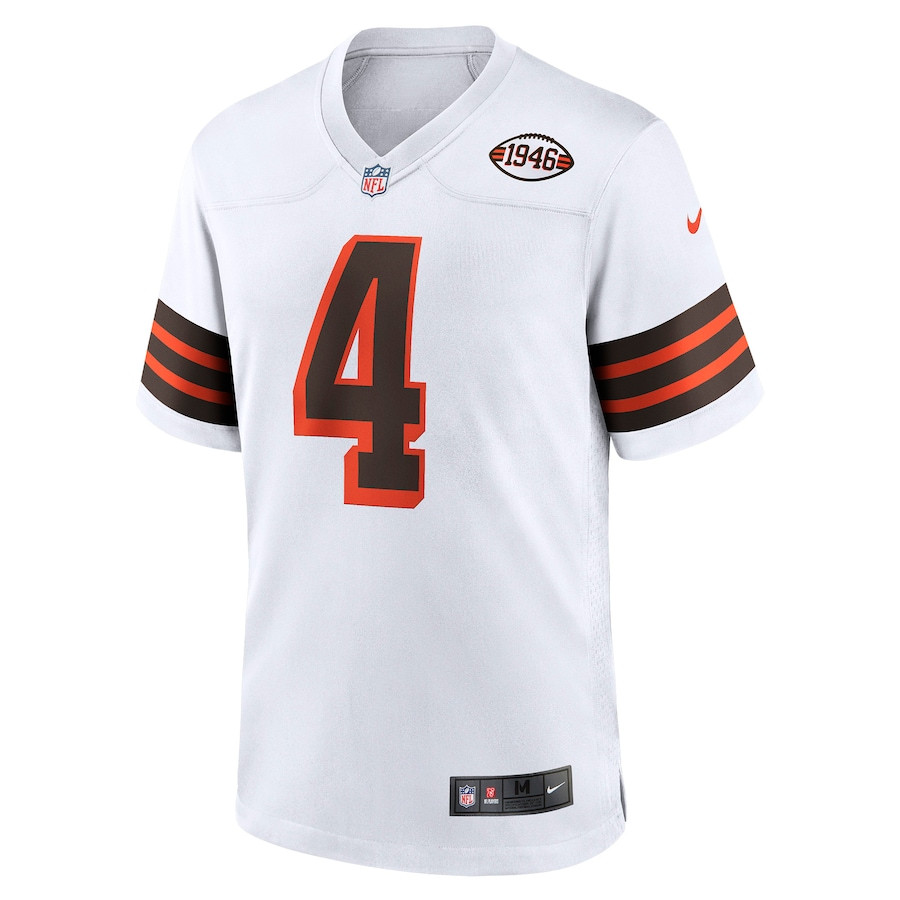 Deshaun Watson 4 Cleveland Browns Alternate Game White NFL Jersey Men's