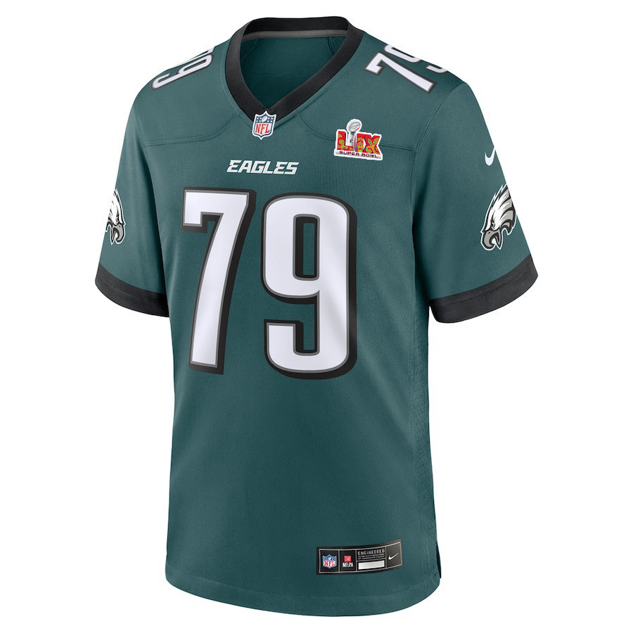 Trevor Keegan #79 Philadelphia Eagles Super Bowl LIX Midnight Green NFL Jersey Men's