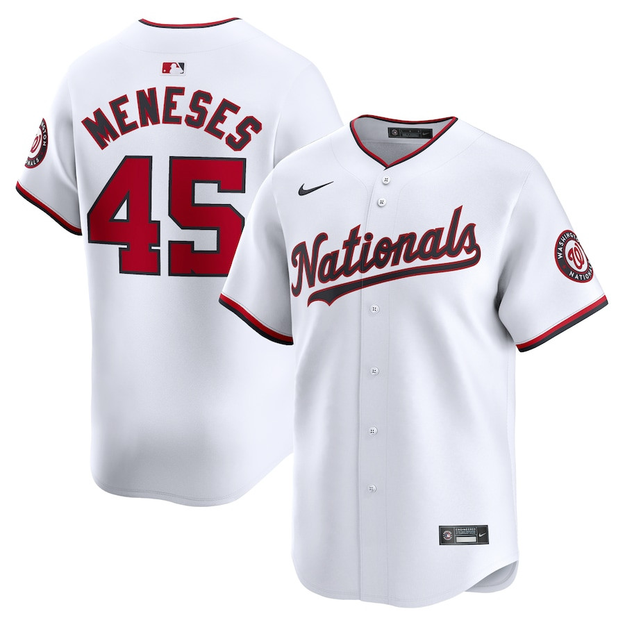 Joey Meneses 45 Washington Nationals Home Limited White MLB Jersey Men's