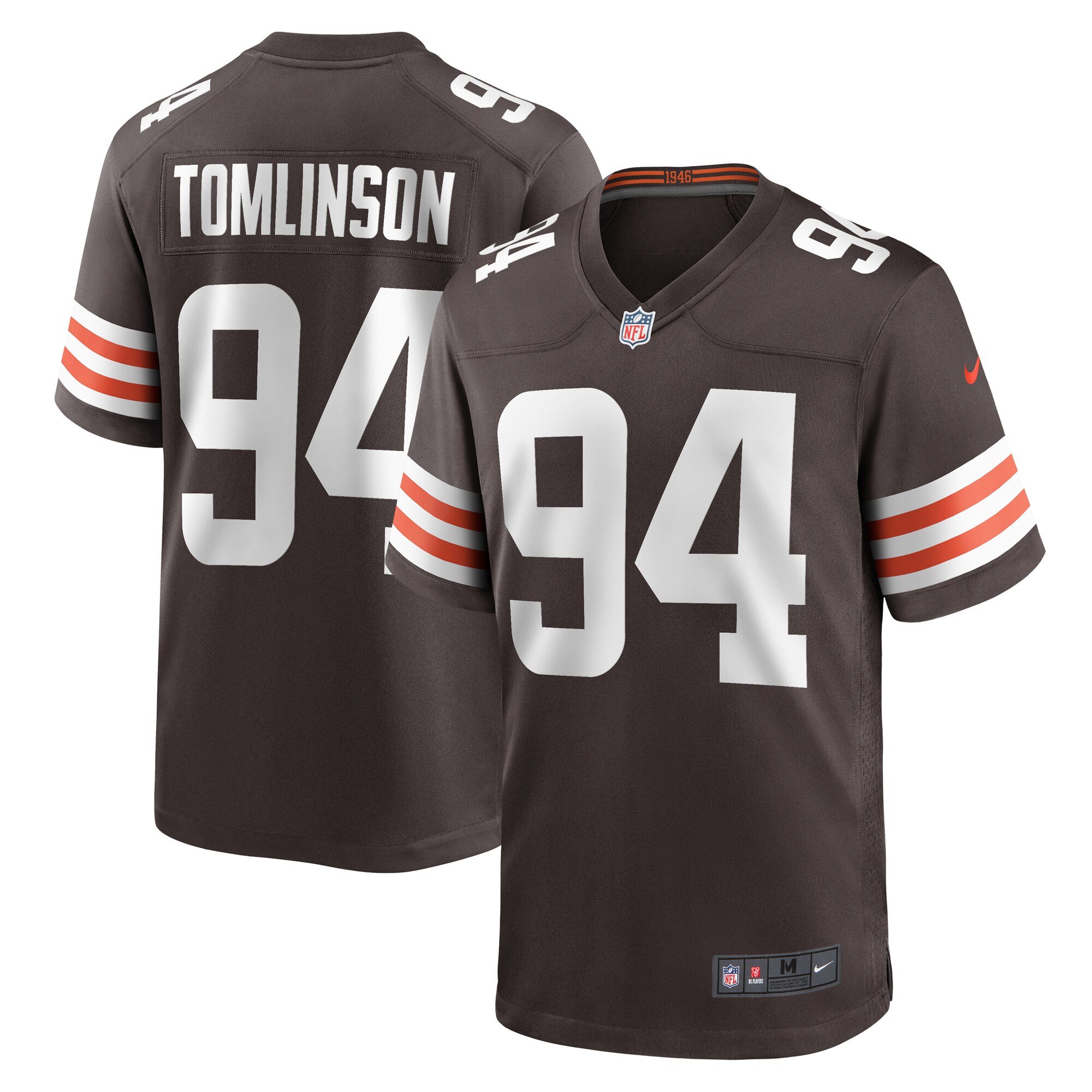 Cleveland Browns Dalvin Tomlinson Brown Game Player NFL Jersey Men's