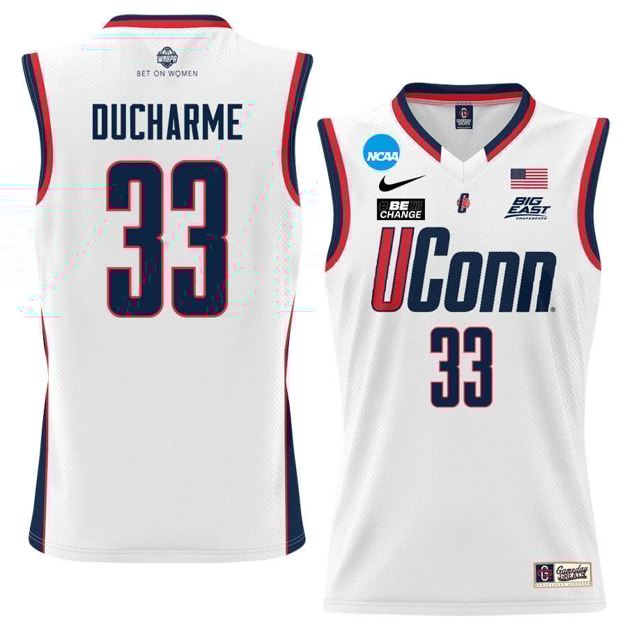 Caroline Ducharme 33 UConn Huskies 2024 White Unisex NCAA Jersey Unisex