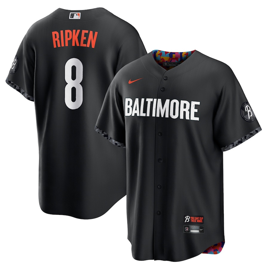 Cal Ripken 8 Baltimore Orioles 2023 City Connect Black MLB Jersey Men's