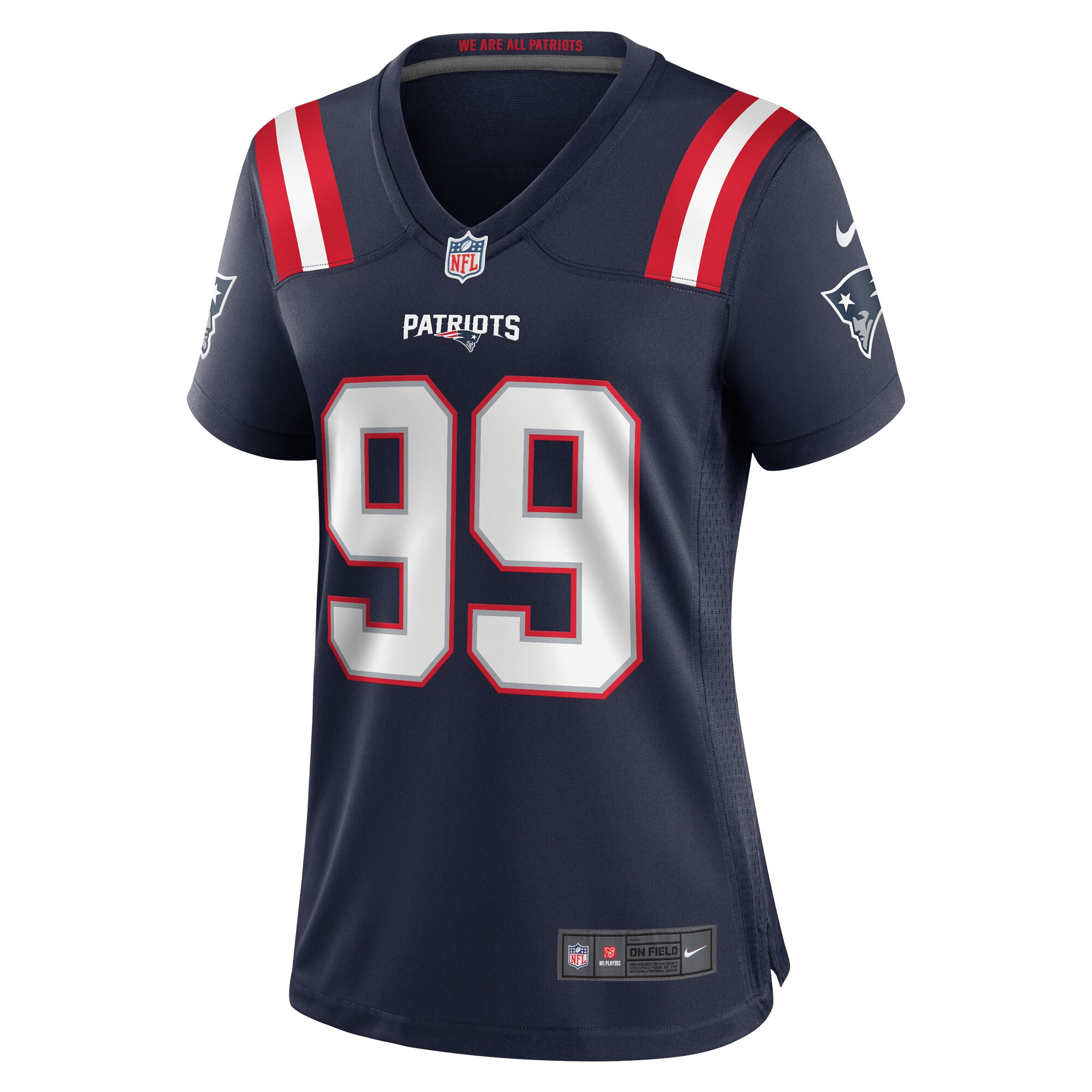 New England Patriots Keion White Navy Team Game NFL Jersey Women's