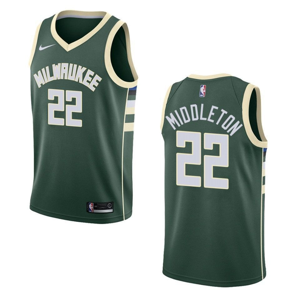 Milwaukee Bucks 22 Khris Middleton Icon Swingman Green NBA Jersey Men's