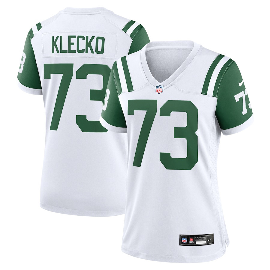 Joe Klecko 73 New York Jets Classic Alternate Retired Player Game White NFL Jersey Women's