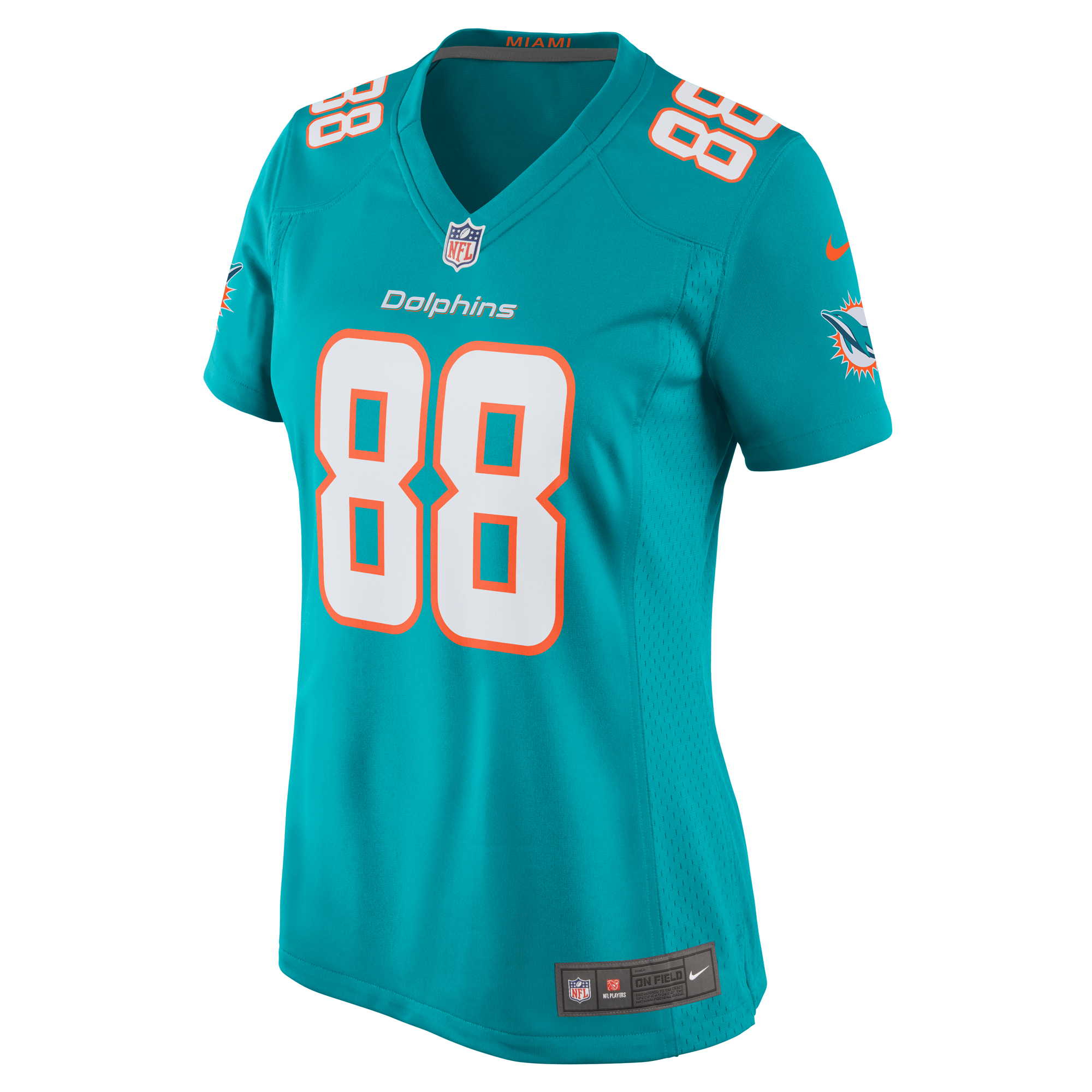 Miami Dolphins Nick Bowers Aqua Team Game NFL Jersey Women's