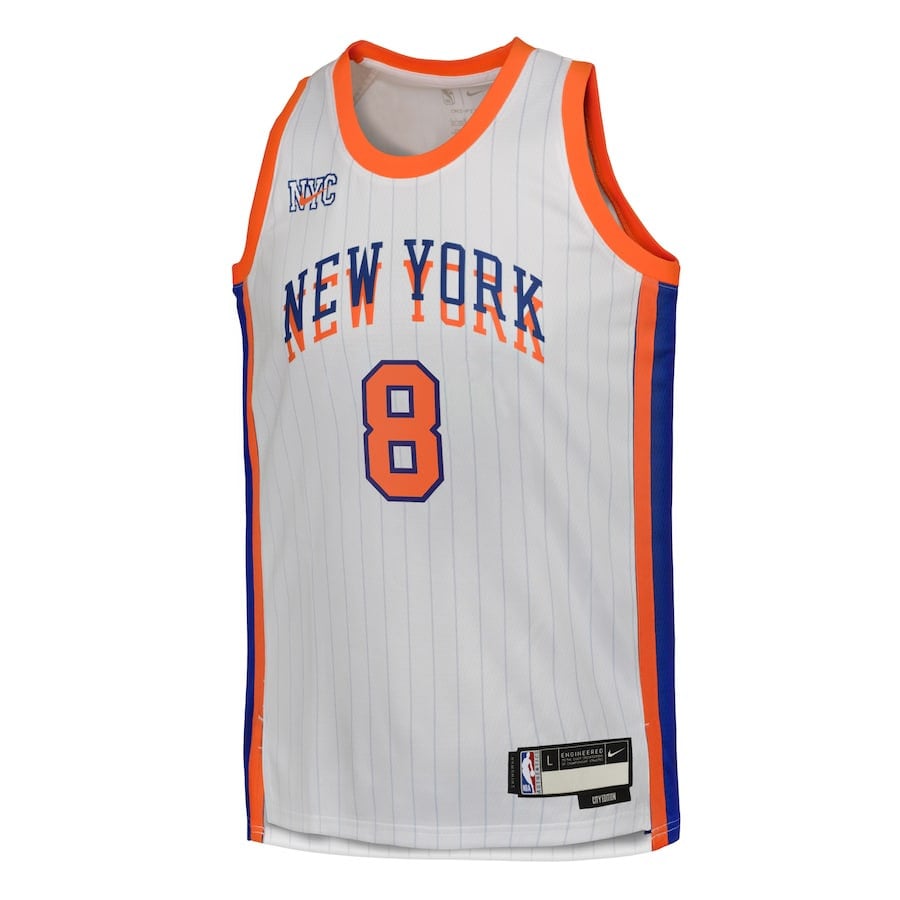 OG Anunoby 8 New York Knicks 2024/25 Swingman Playe City Editio White NBA Jersey Youth