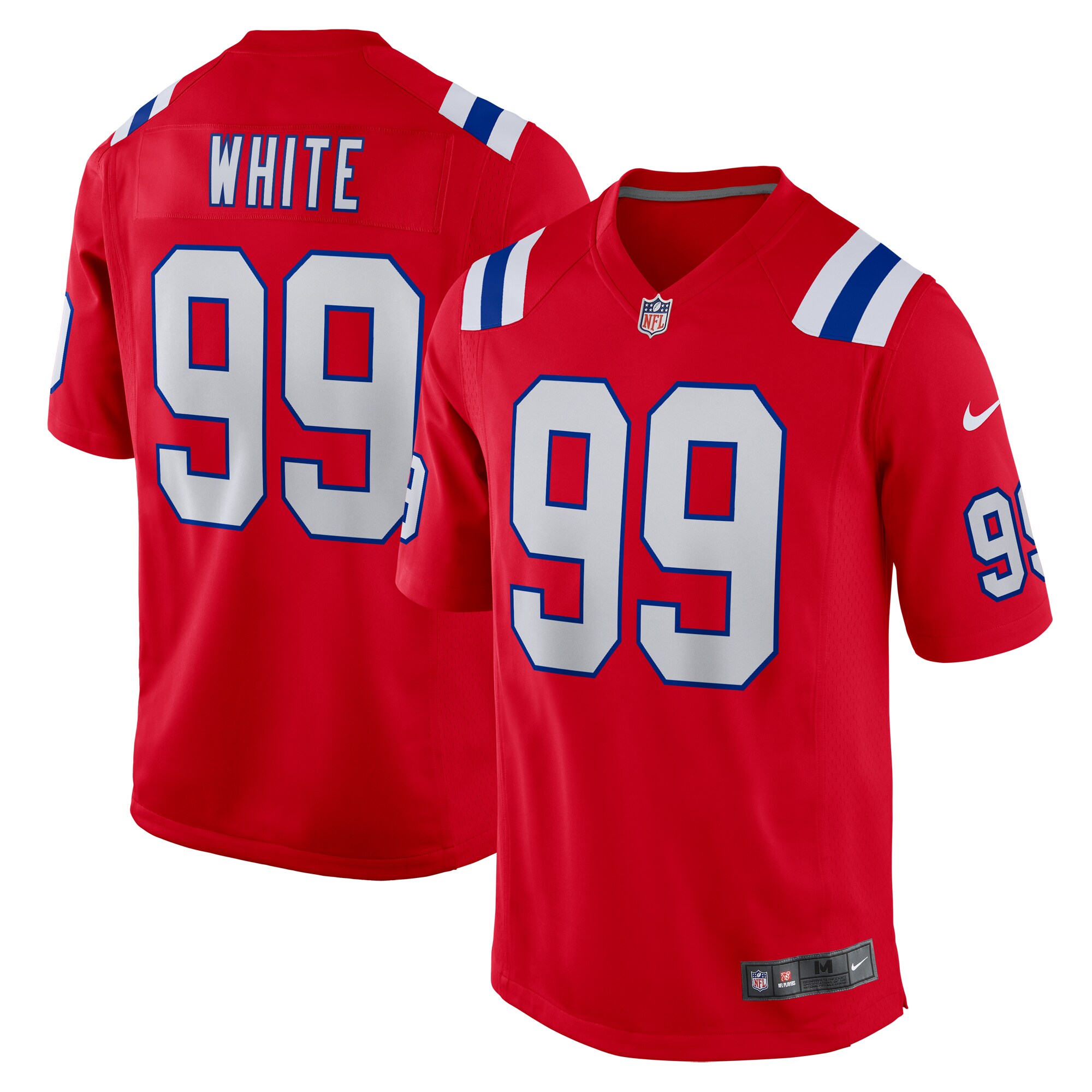 New England Patriots Keion White Red Alternate Team Game NFL Jersey Men's