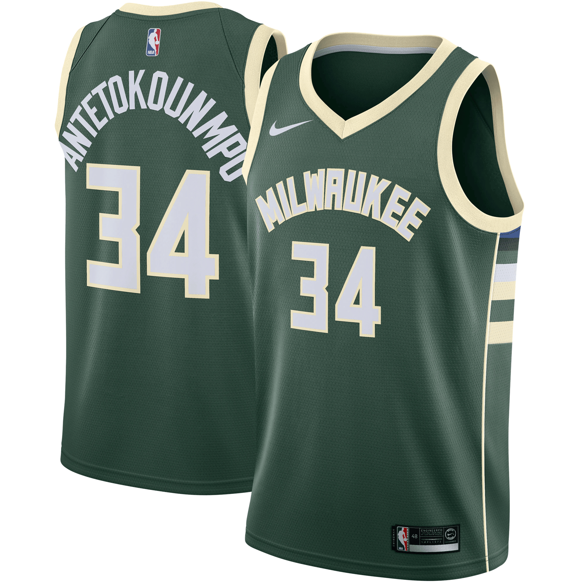 Giannis Antetokounmpo Milwaukee Bucks Swingman Green Icon Edition NBA Jersey Men's