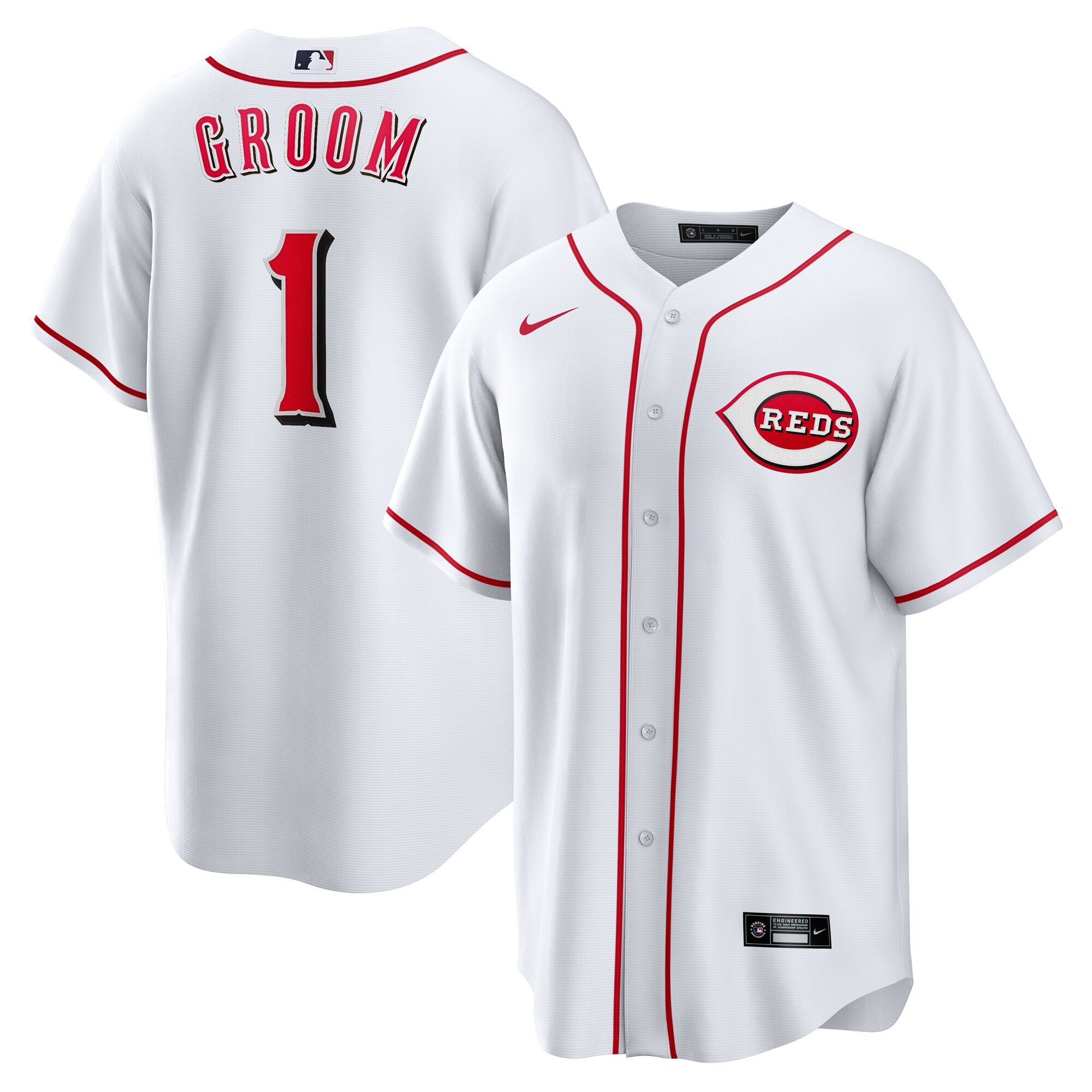 Cincinnati Reds White #1 Groom Home MLB Jersey Men's