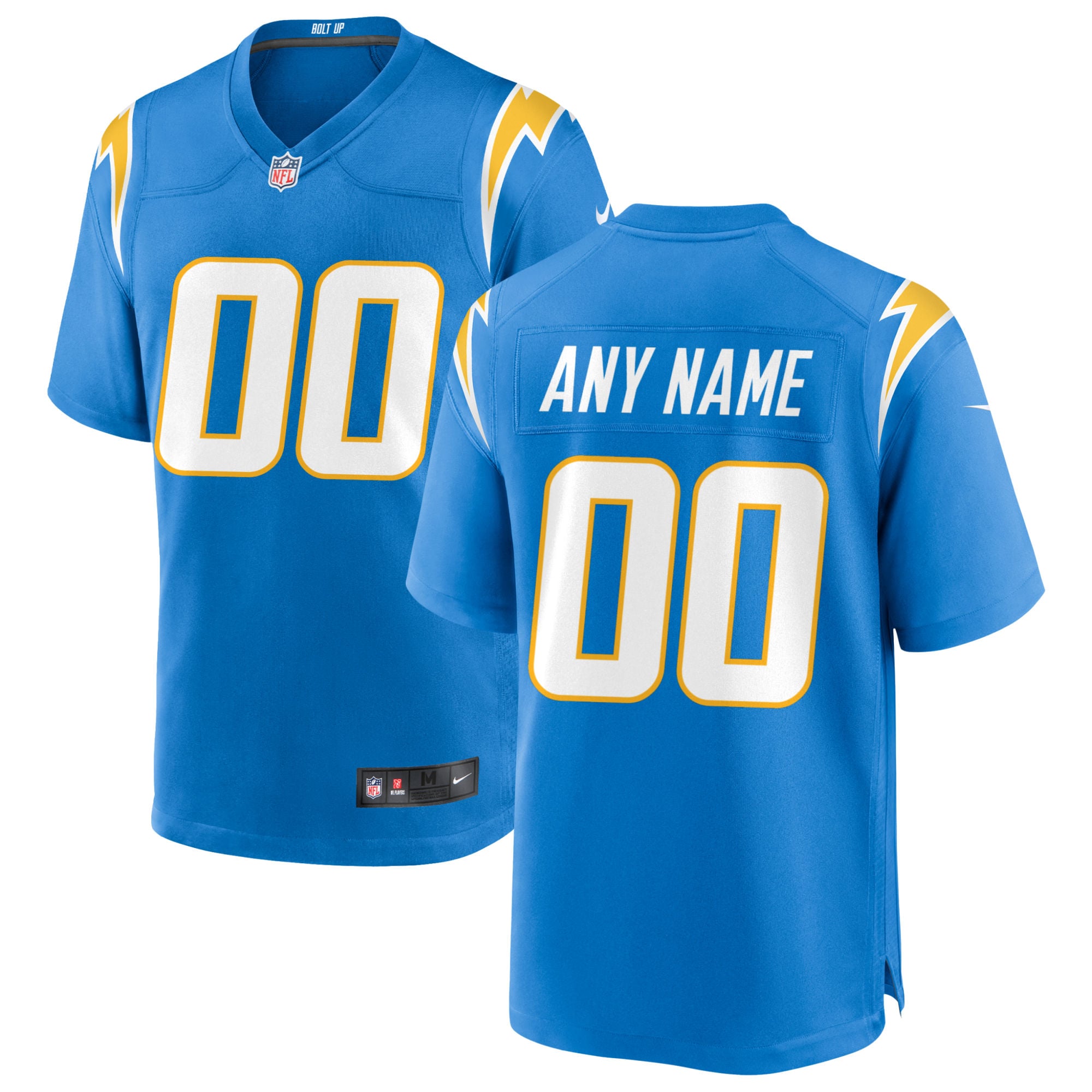 Los Angeles Chargers Powder Blue Custom Game NFL Jersey Men's
