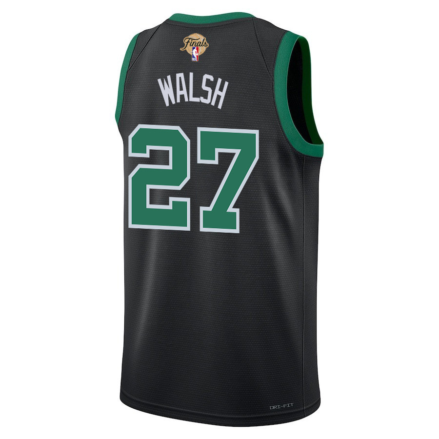 Jordan Walsh 27 Boston Celtics 2024 FINALS PATCH Swingman Statement Edition Black NBA Jersey Men's