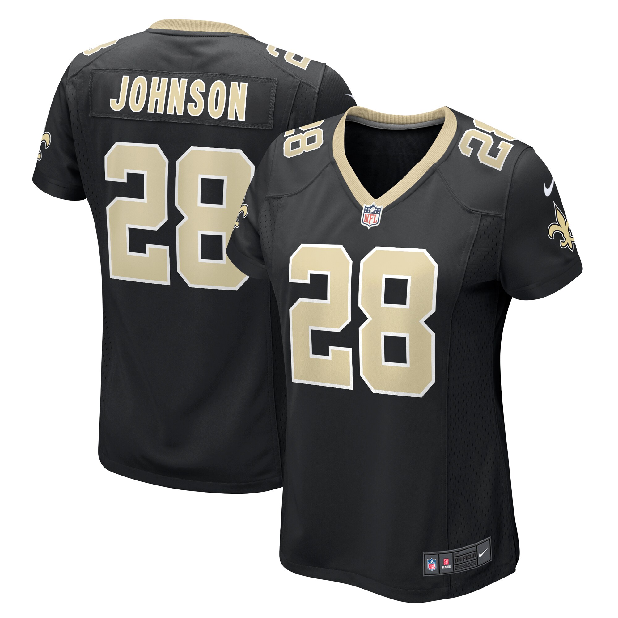New Orleans Saints Lonnie Johnson Black Game Player NFL Jersey Women's
