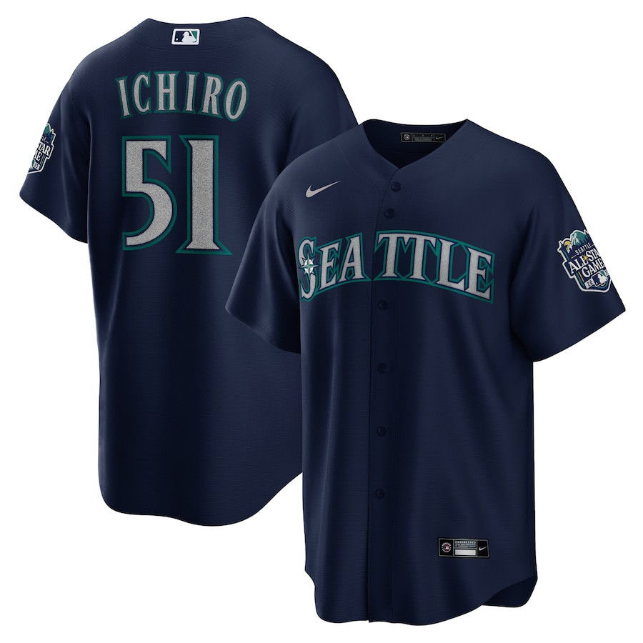 Ichiro Suzuki 51 Seattle Mariners Alternate Navy MLB Jersey Men's