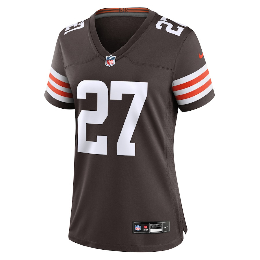 D'Onta Foreman 27 Cleveland Browns Game Brown NFL Jersey Women's