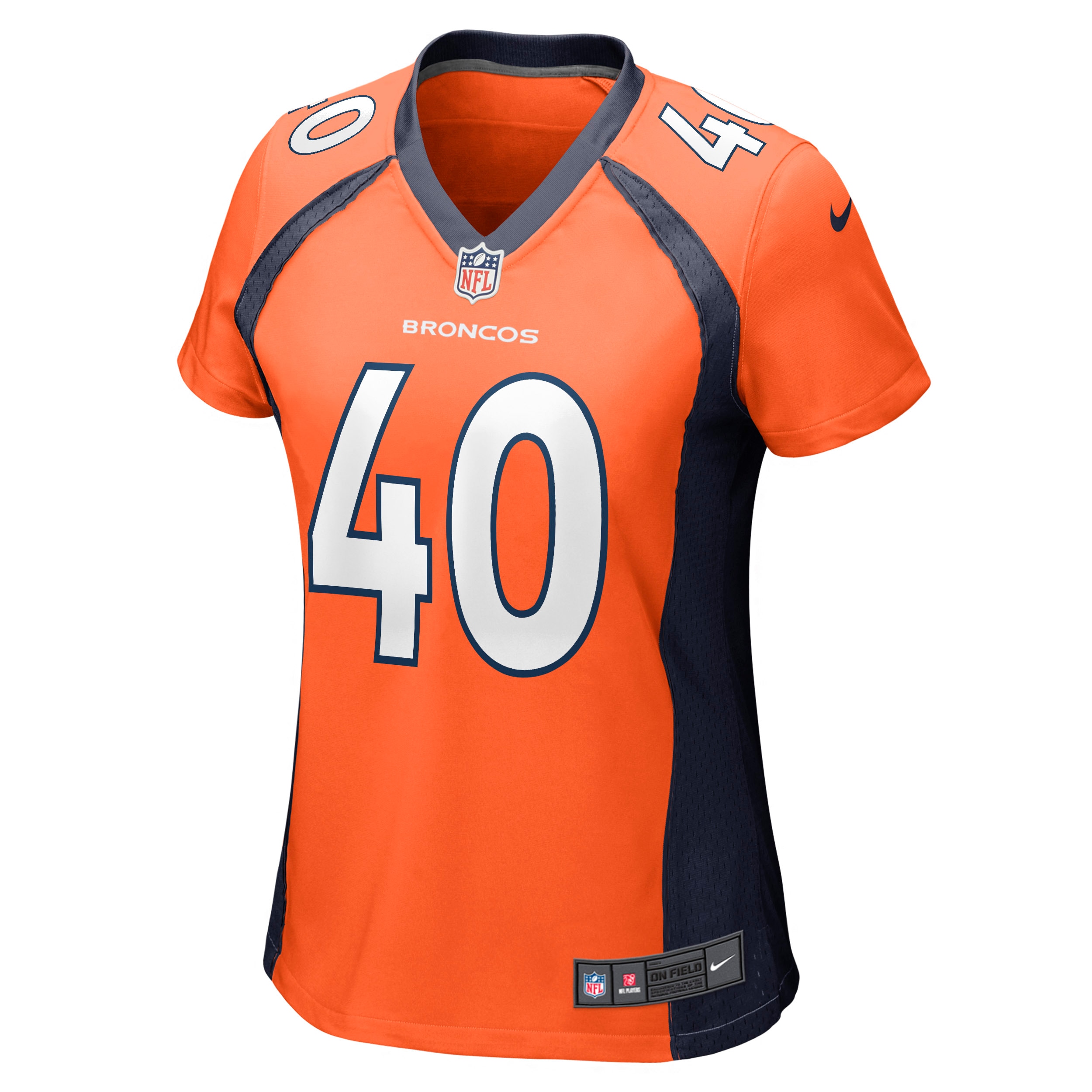 Denver Broncos Justin Strnad Orange Game NFL Jersey Women's