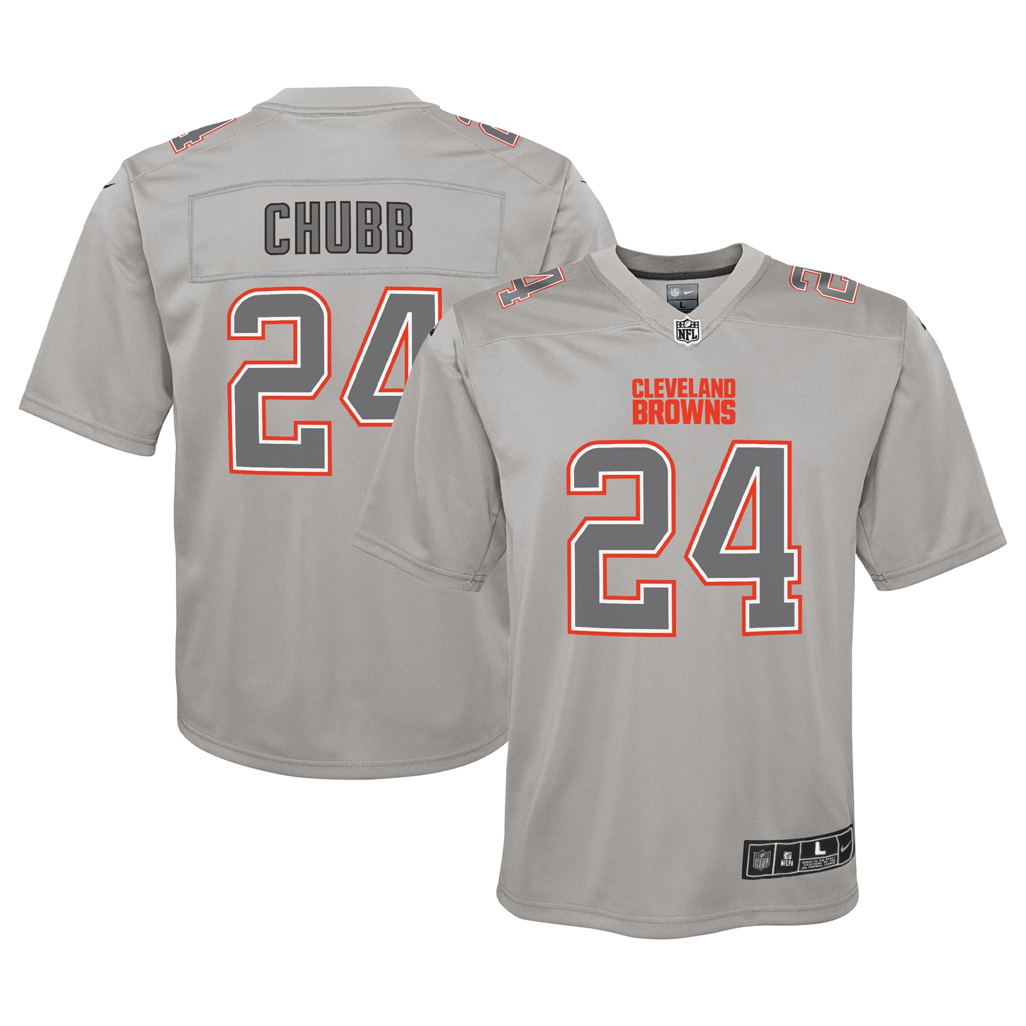Cleveland Browns Nick Chubb Gray Atmosphere Game NFL Jersey Youth
