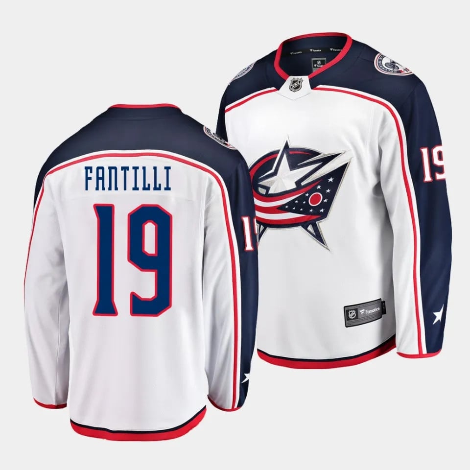 Adam Fantilli #19 Columbus Blue Jackets 2023 Draft Away White NHL Jersey Men's