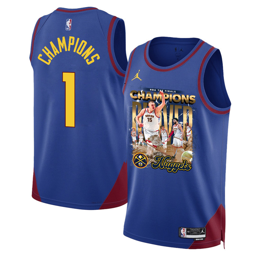Nikola Joki? Denver Nuggets Superstar 2023 The Final Champions Swingman Blue NBA Jersey Men's