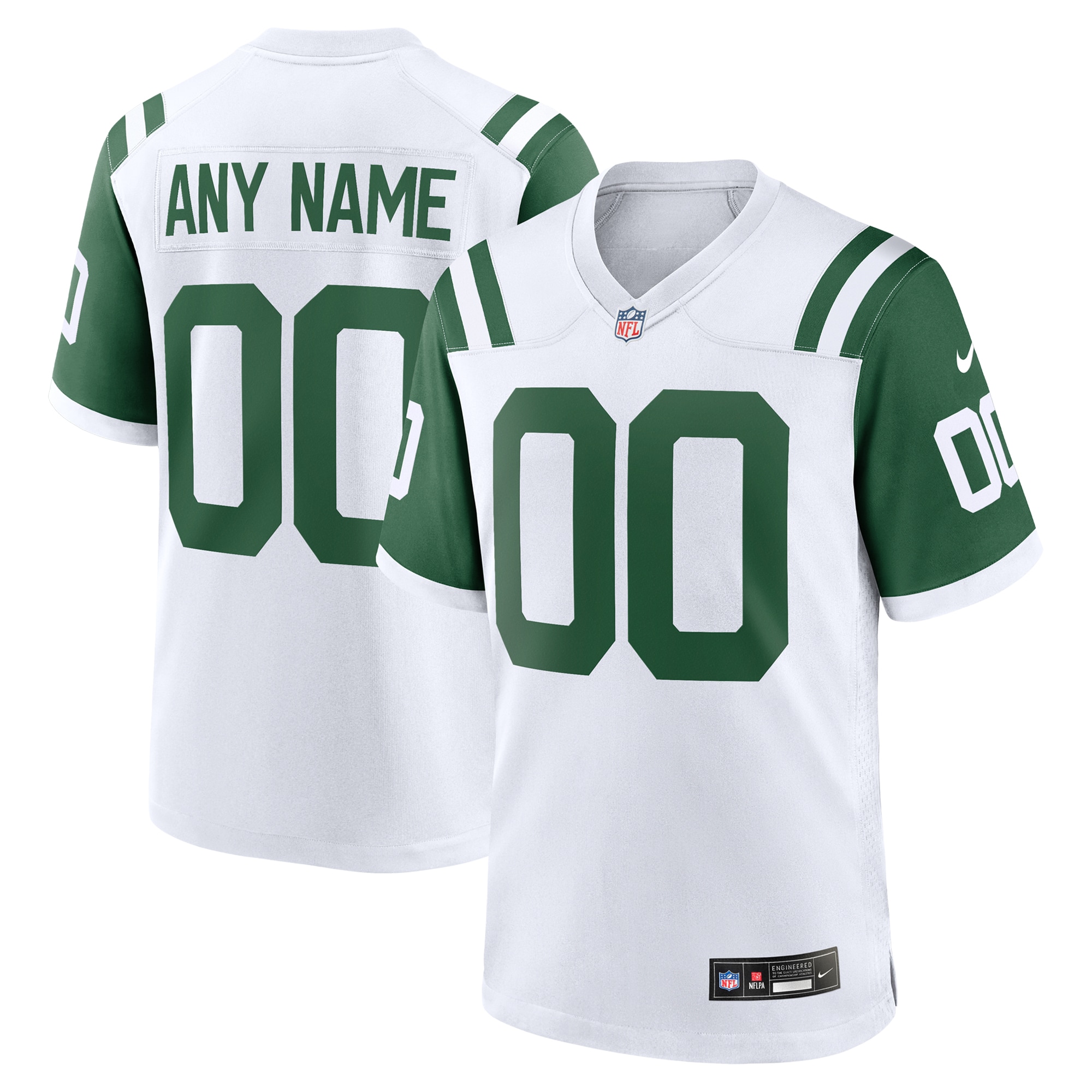 New York Jets White Classic Alternate Custom NFL Jersey Men's