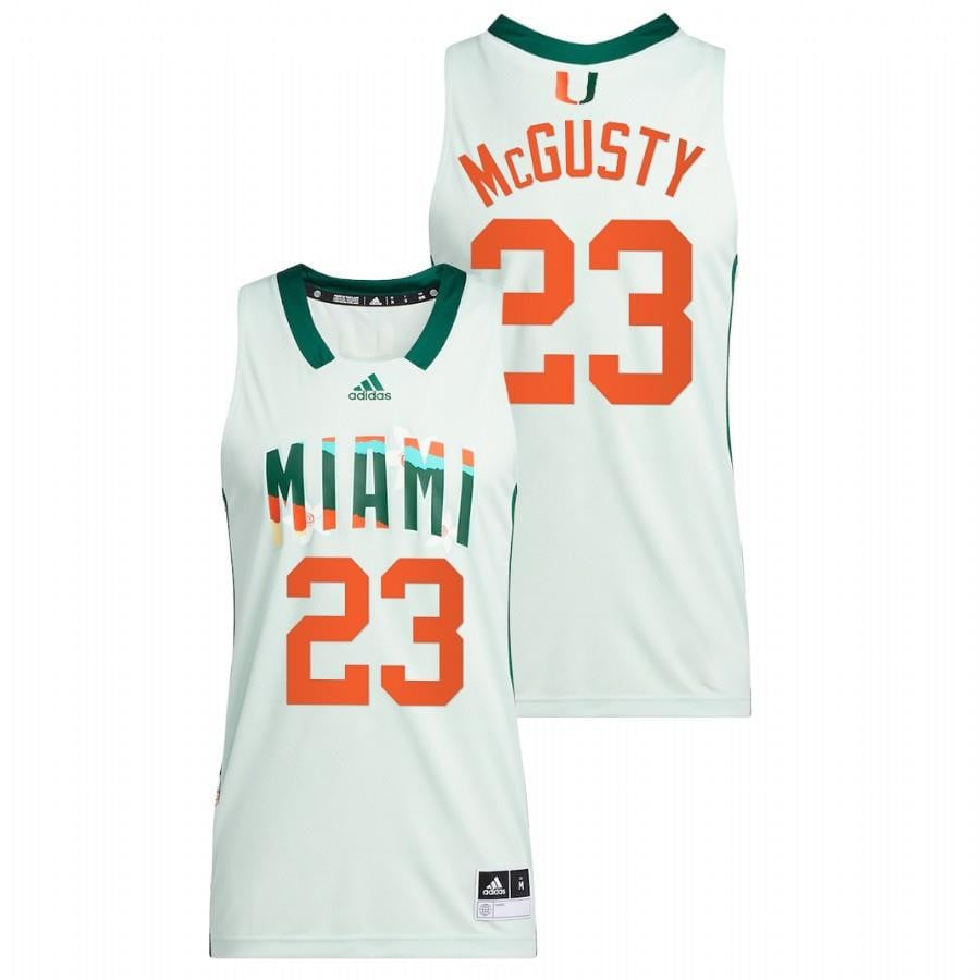 Miami Hurricanes Kameron McGusty 23 202 White Honoring Black Excellence NCAA Jersey Men's