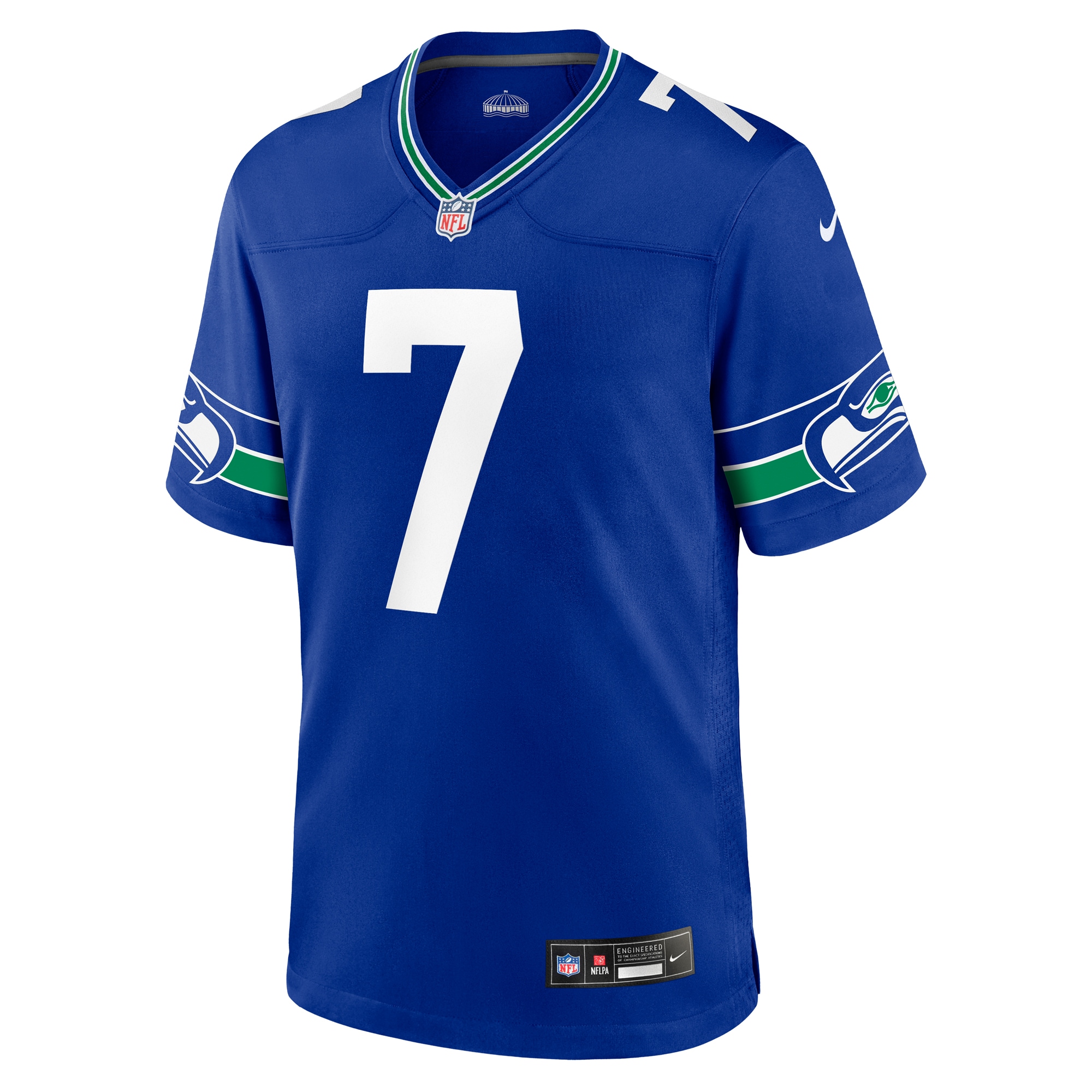 Seattle Seahawks Geno Smith Royal Throwback Player Game NFL Jersey Men's