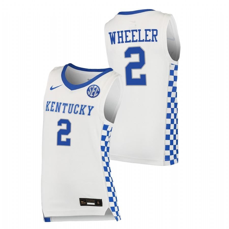 Kentucky Wildcats 2 Sahvir Wheeler 202 White College NCAA Jersey Men's