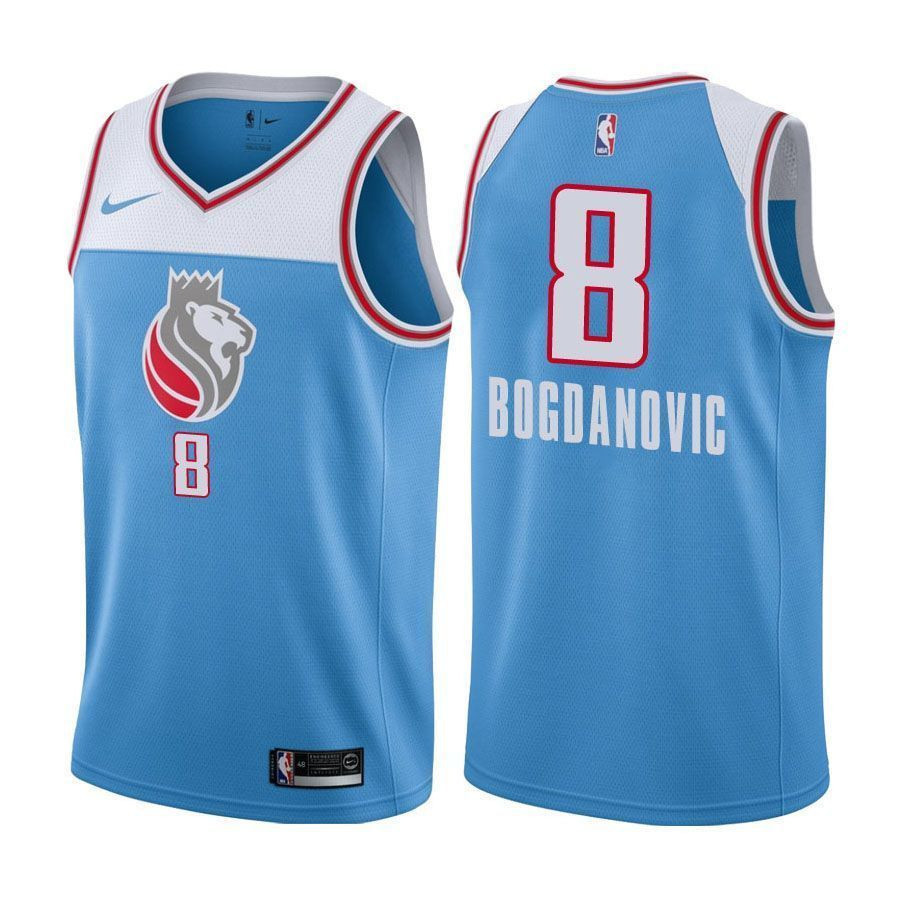 Sacramento Kings Bogdan Bogdanovic 8 City Edition Blue NBA Jersey Men's