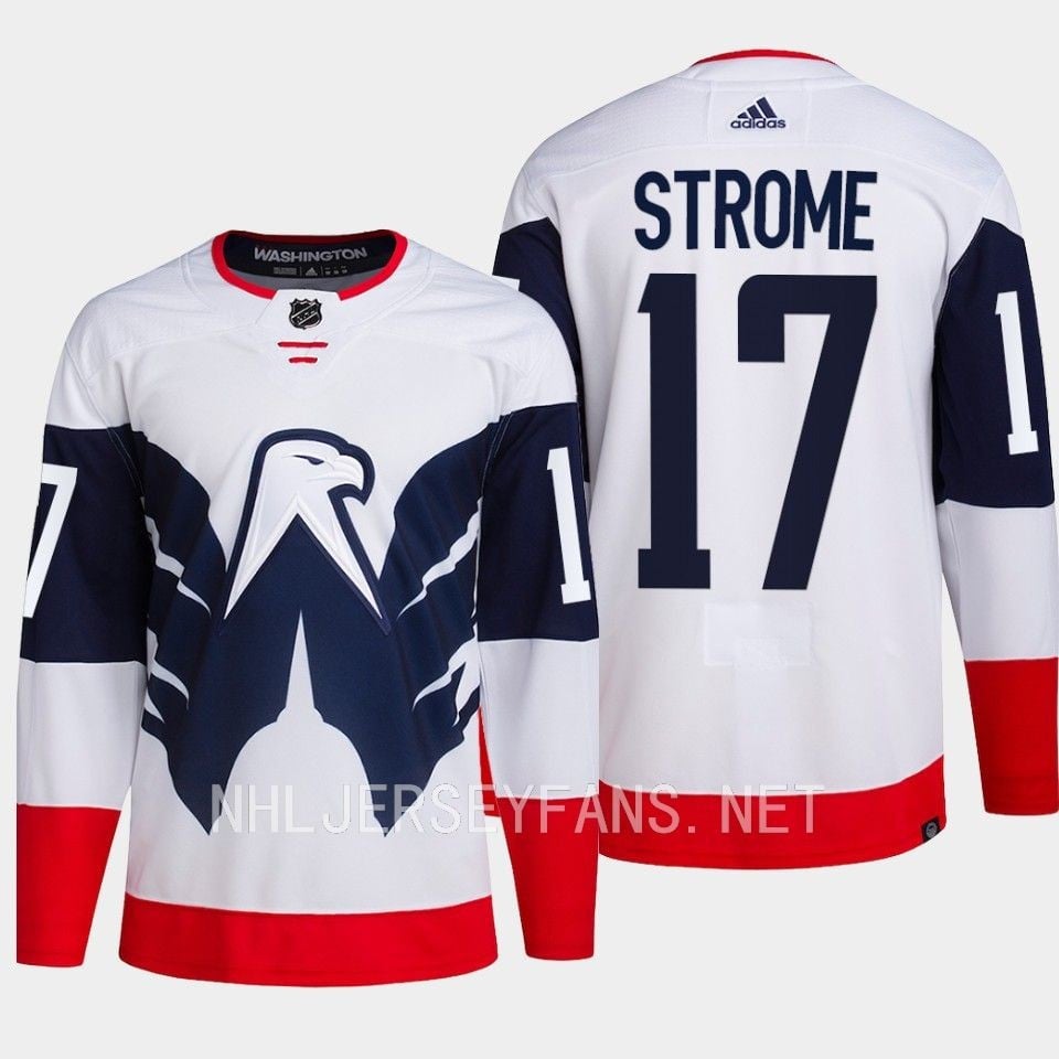Dylan Strome 17 Washington Capitals 2023 Stadium White Primegreen NHL Jersey Men's