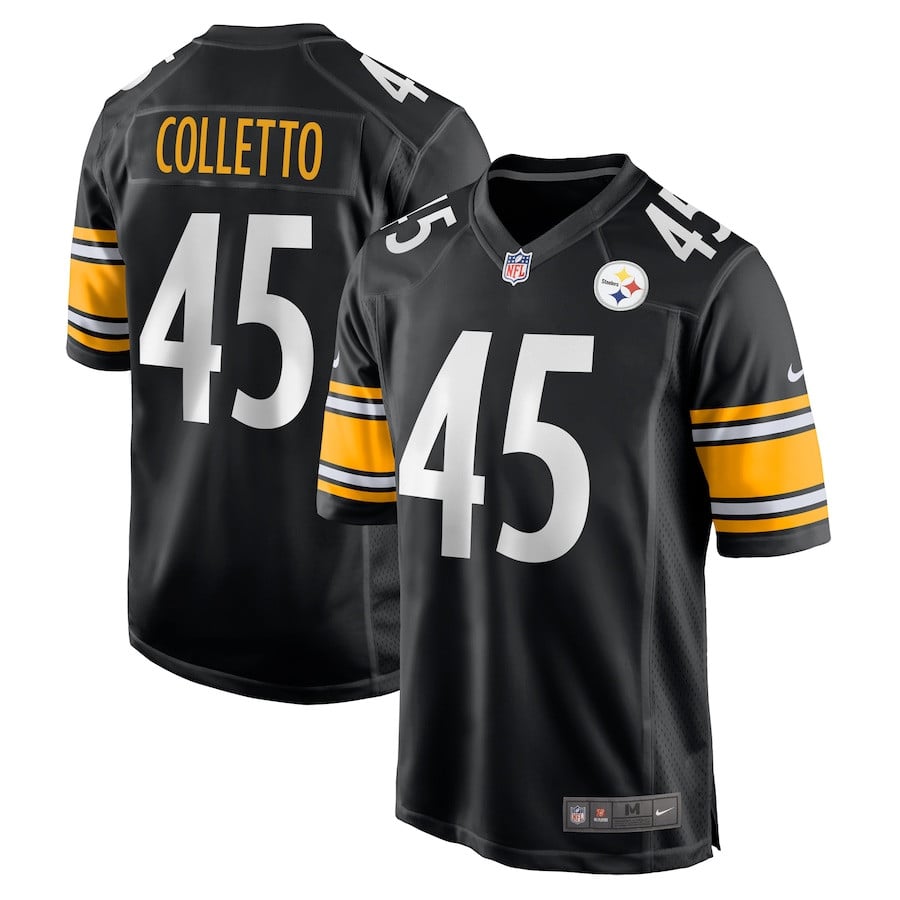 Jack Colletto 45 Pittsburgh Steelers Game Black NFL Jersey Men's