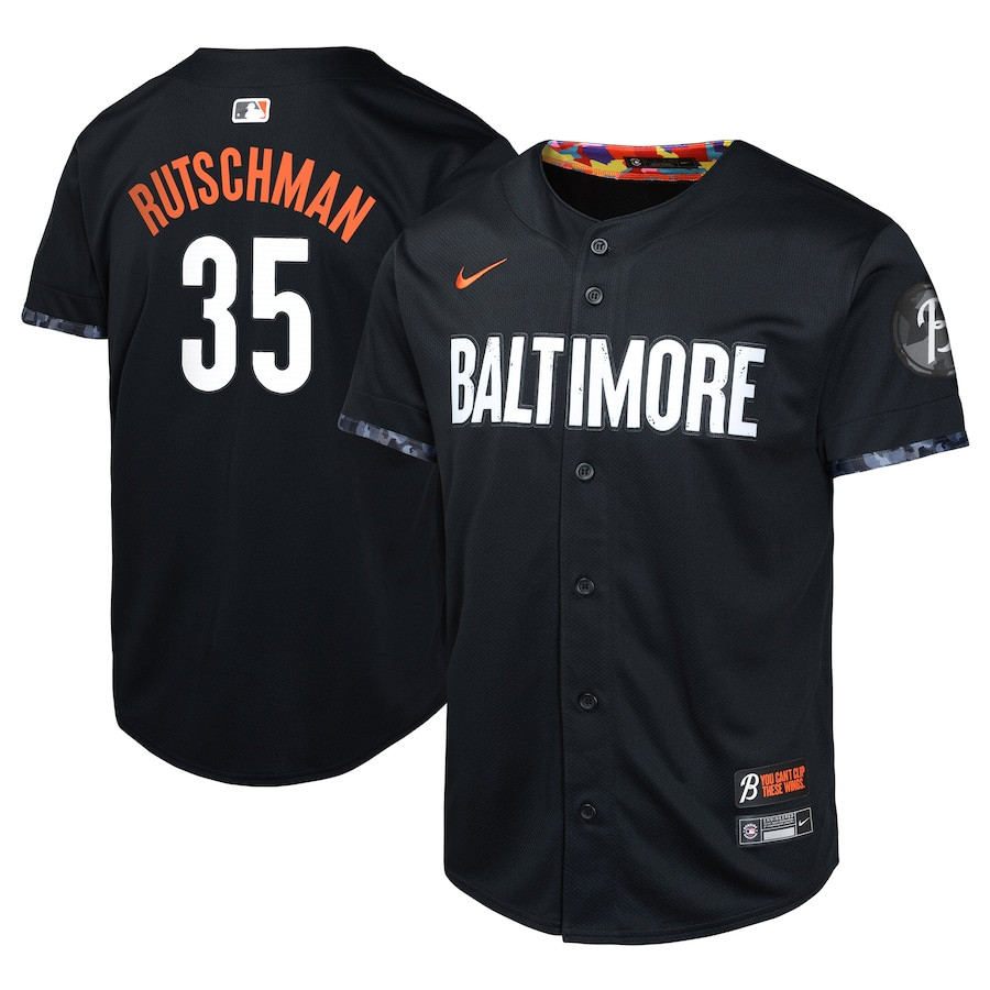 Adley Rutschman 35 Baltimore Orioles City Connect Limited Black MLB Jersey Youth