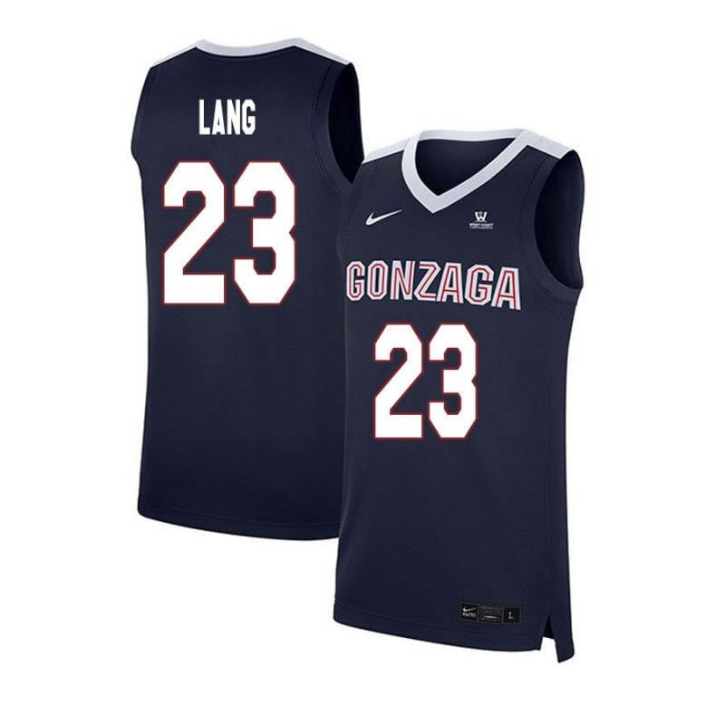 23 Matthew Lang Navy Elite Gonzaga Bulldogs NCAA Jersey Men's
