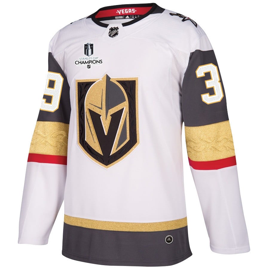 Laurent Brossoit 39 Vegas Golden Knights Stanley Cup 2023 Champions Patch Away Breakaway White NHL Jersey Men's
