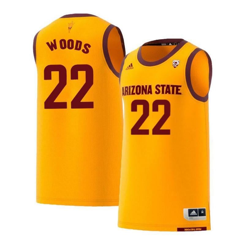 22 Kraidon Woods Yellow Retro Arizona State Sun Devils NCAA Jersey Men's