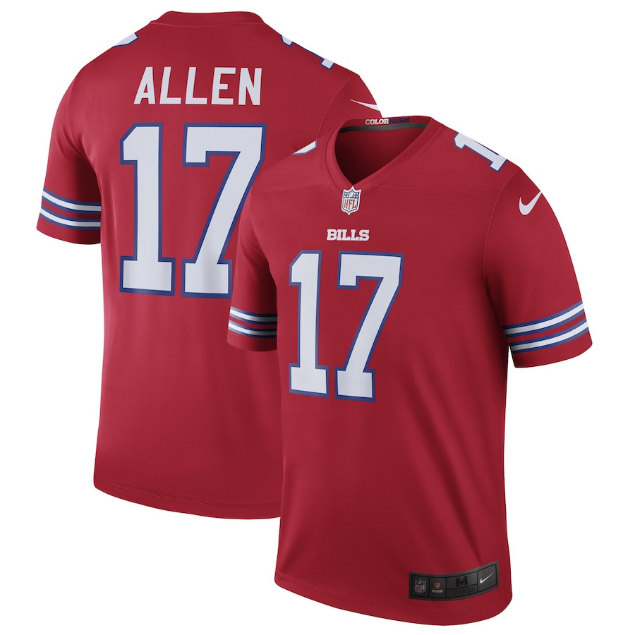 Josh Allen 17 Buffalo Bills Color Rush Legend Red NFL Jersey Men's