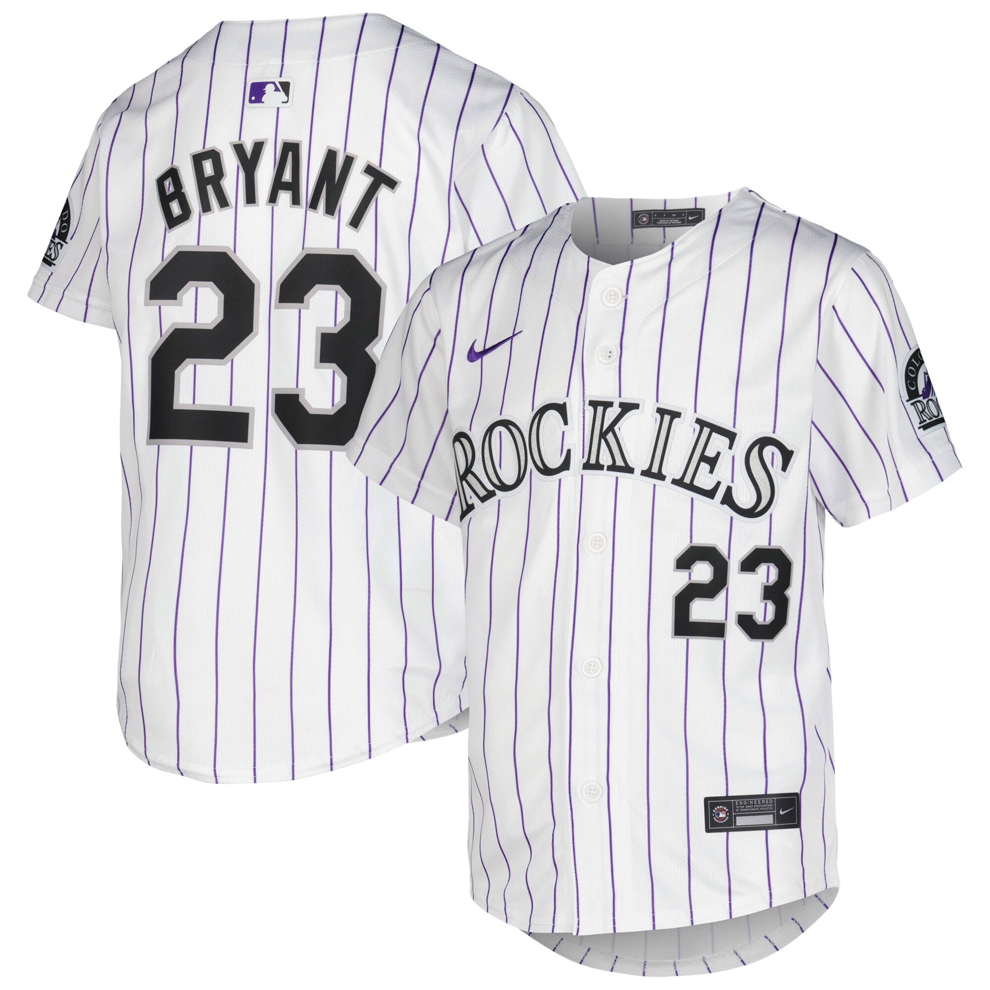 Colorado Rockies Kris Bryant White Home Limited Player MLB Jersey Youth