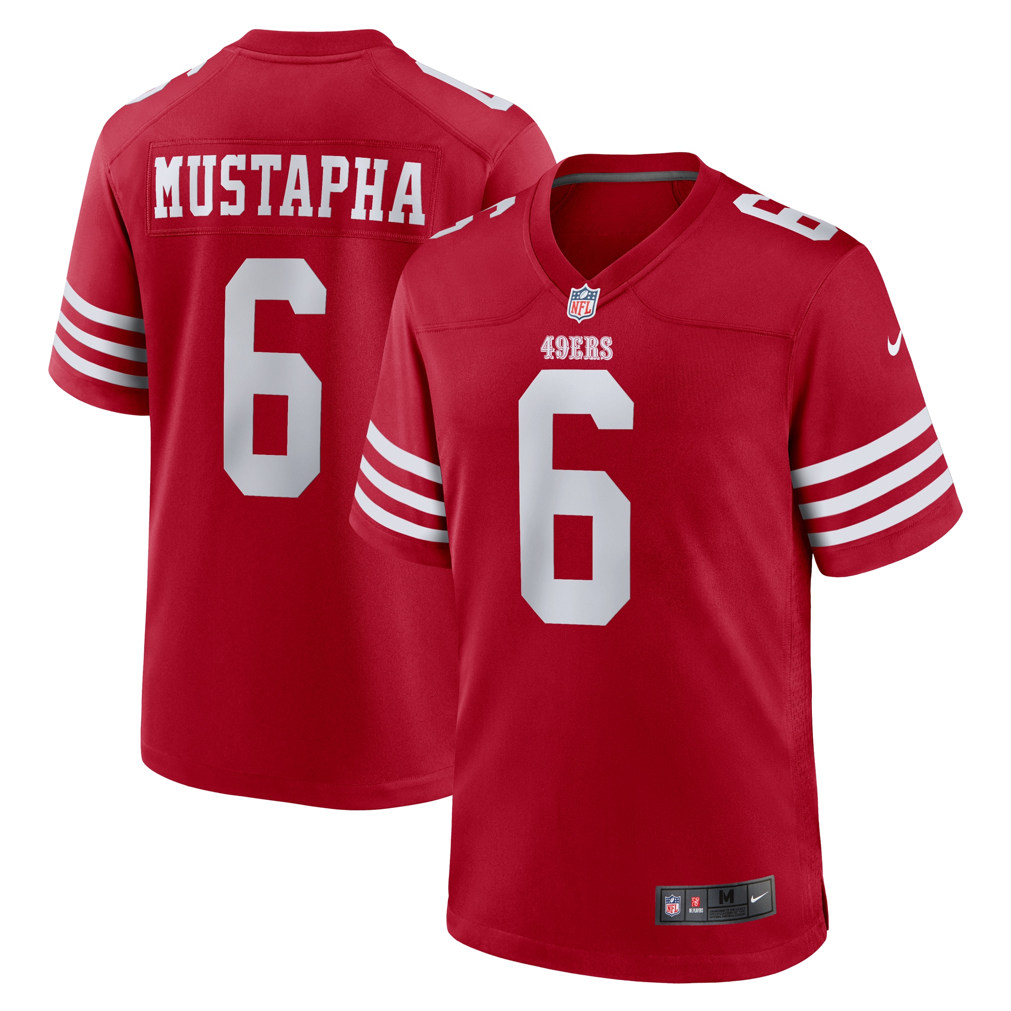 San Francisco 49ers Malik Mustapha Scarlet Game NFL Jersey Men's