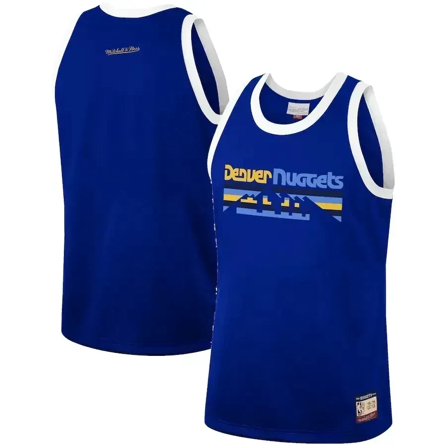 Denver Nuggets Mitchell Ness Hardwood Classics Team Heritage Fashion Royal NBA Jersey Men's