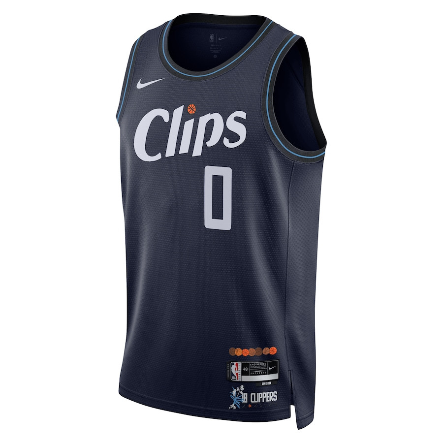 Russell Westbrook 0 Los Angeles Clippers 2023/24 City Edition Swingman Navy NBA Jersey Men's