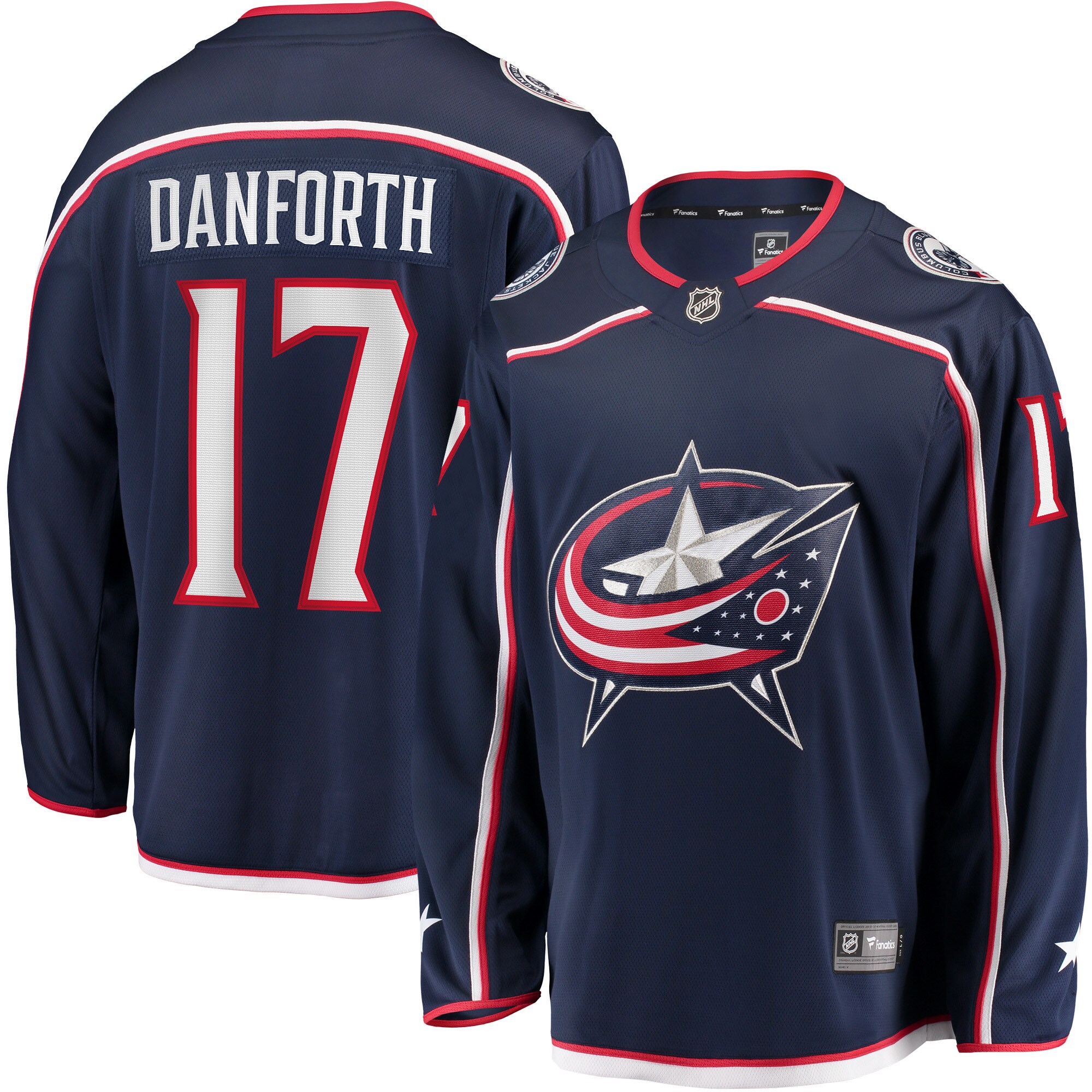 Columbus Blue Jackets Justin Danforth Navy Home Breakaway Player NHL Jersey Men's