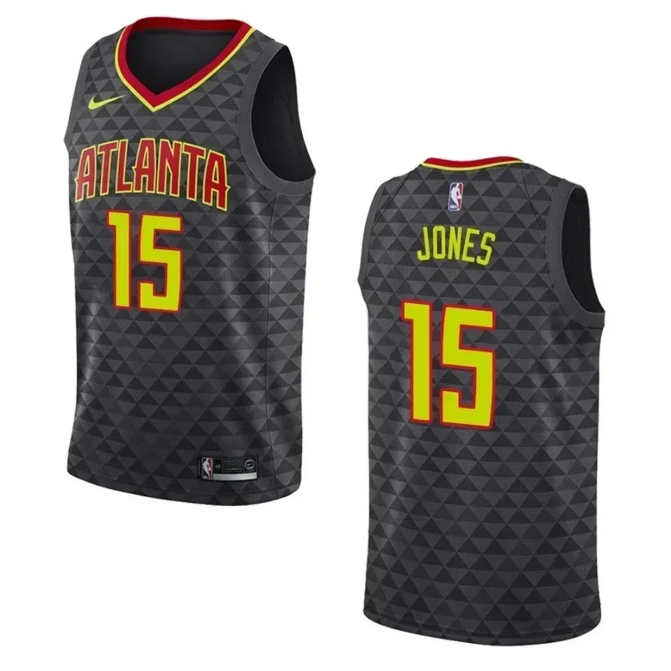 Atlanta Hawks 15 Damian Jones Icon Swingman Black NBA Jersey Men's