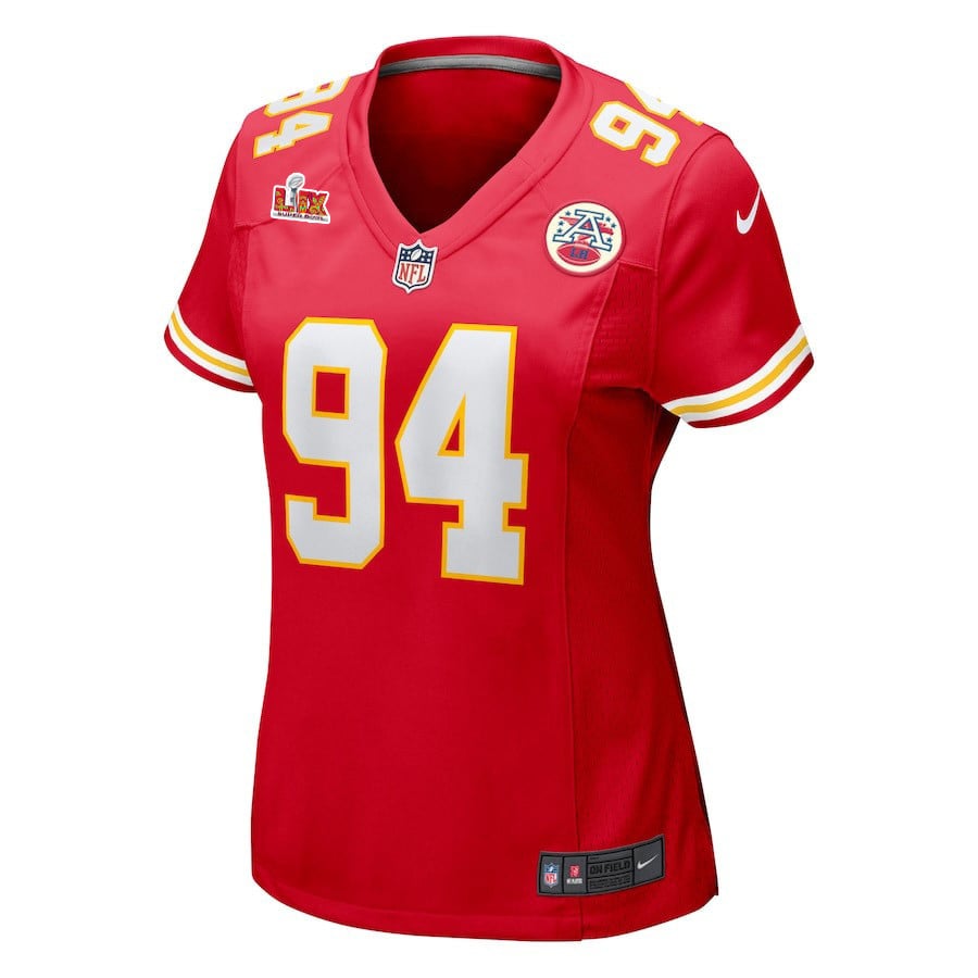 Malik Herring #94 Kansas City Chiefs Super Bowl LIX Red NFL Jersey Women's