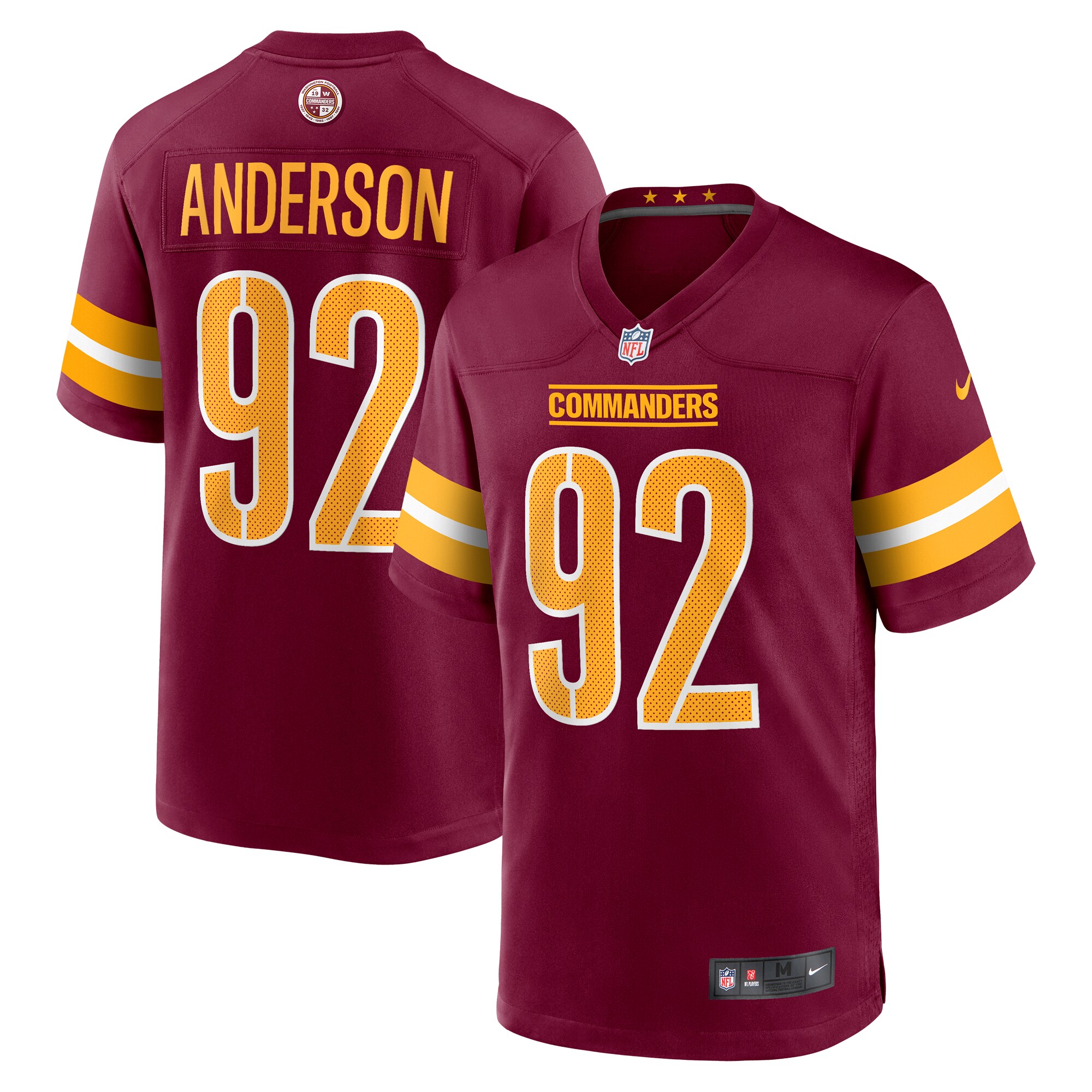 Washington Commanders Abdullah Anderson Burgundy Game Player NFL Jersey Men's