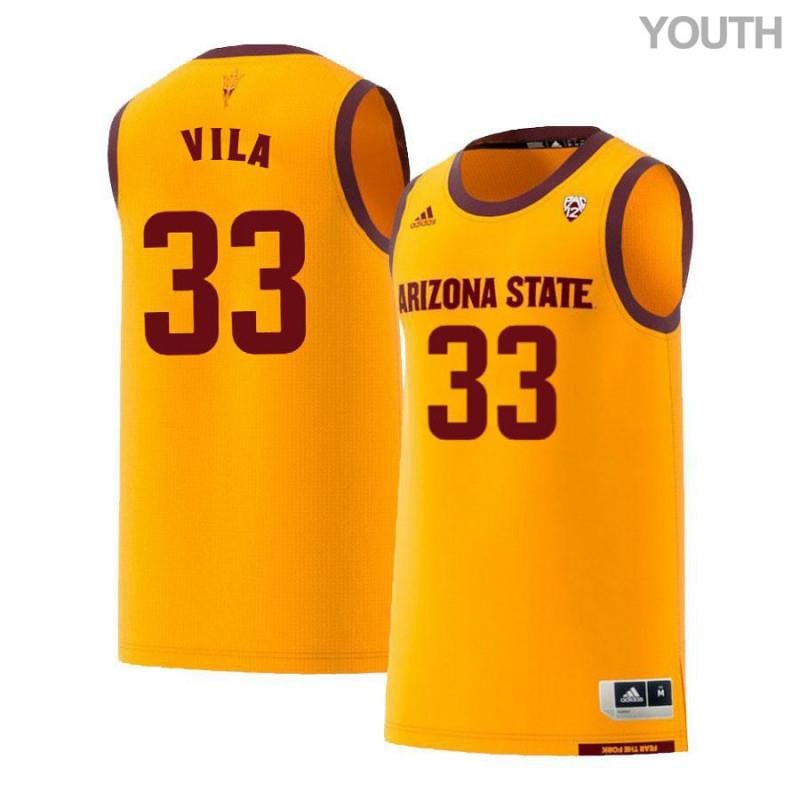 33 Ramon Vila Yellow Retro Arizona State Sun Devils NCAA Jersey Youth